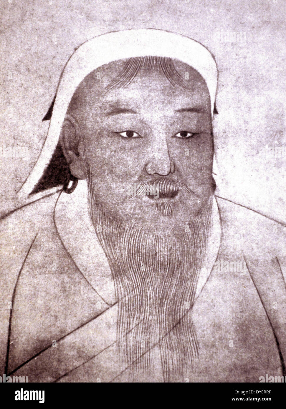 Genghis Khan, 14th century portrait Stock Photo