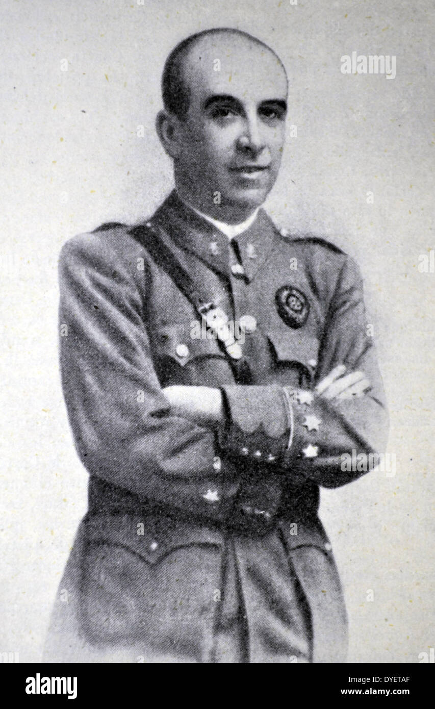 Santiago Cortés González (1897 -  May 2, 1937), better known as 'Captain Cortez',  Spanish military Infantry and the Civil Guard.  In 1936, being captain stationed in Jaen, led the revolt of a large group of civil guards in the Shrine of Our Lady of Cabeza and assumed command of the same during the eight months of the siege to which they were subjected by troops the Republican side to completion on May 1, 1937. Taken prisoner, died the next day because of war injuries Stock Photo