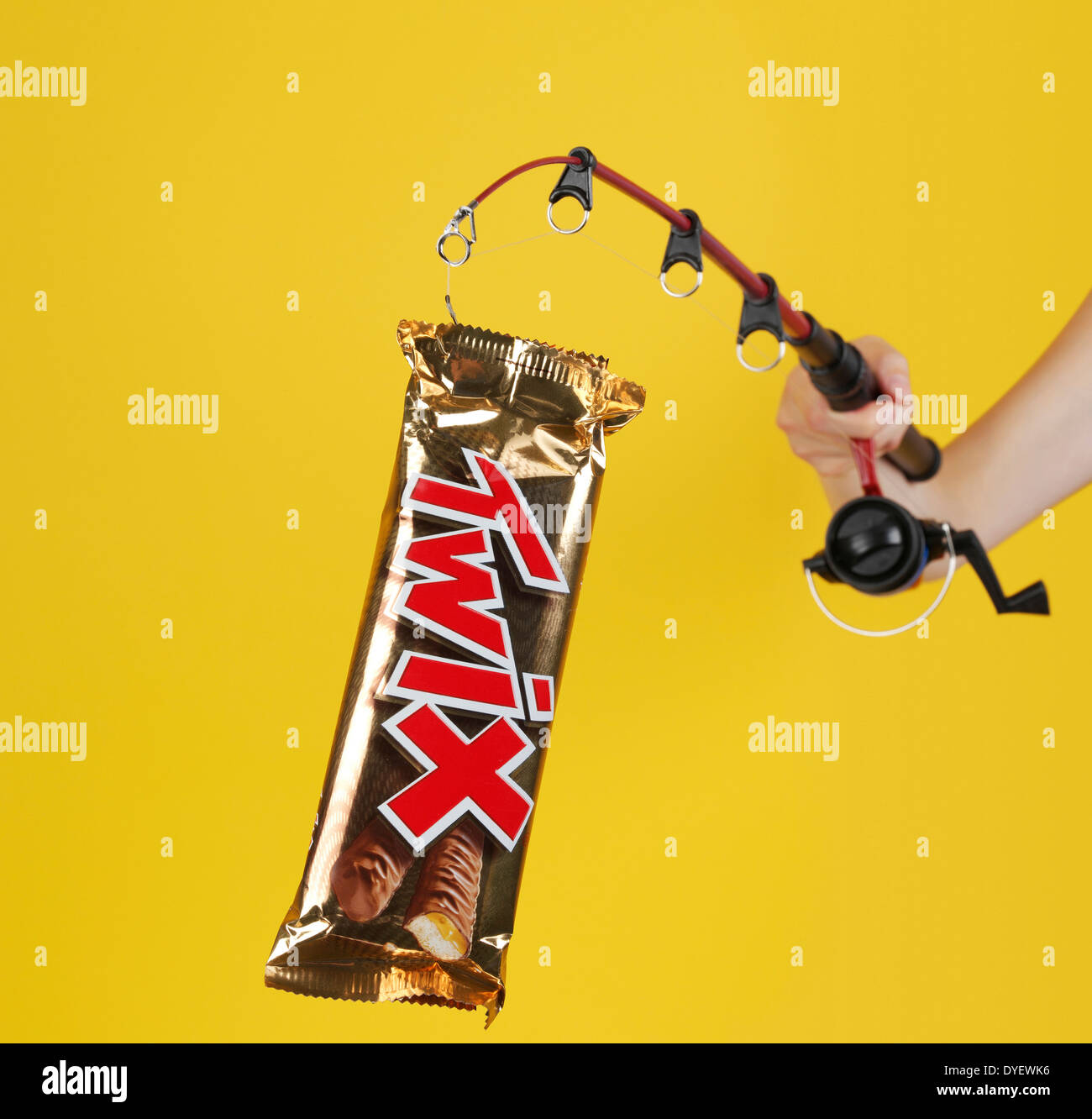 chocolate bar fishing pole Rod caught hi-res stock photography and images
