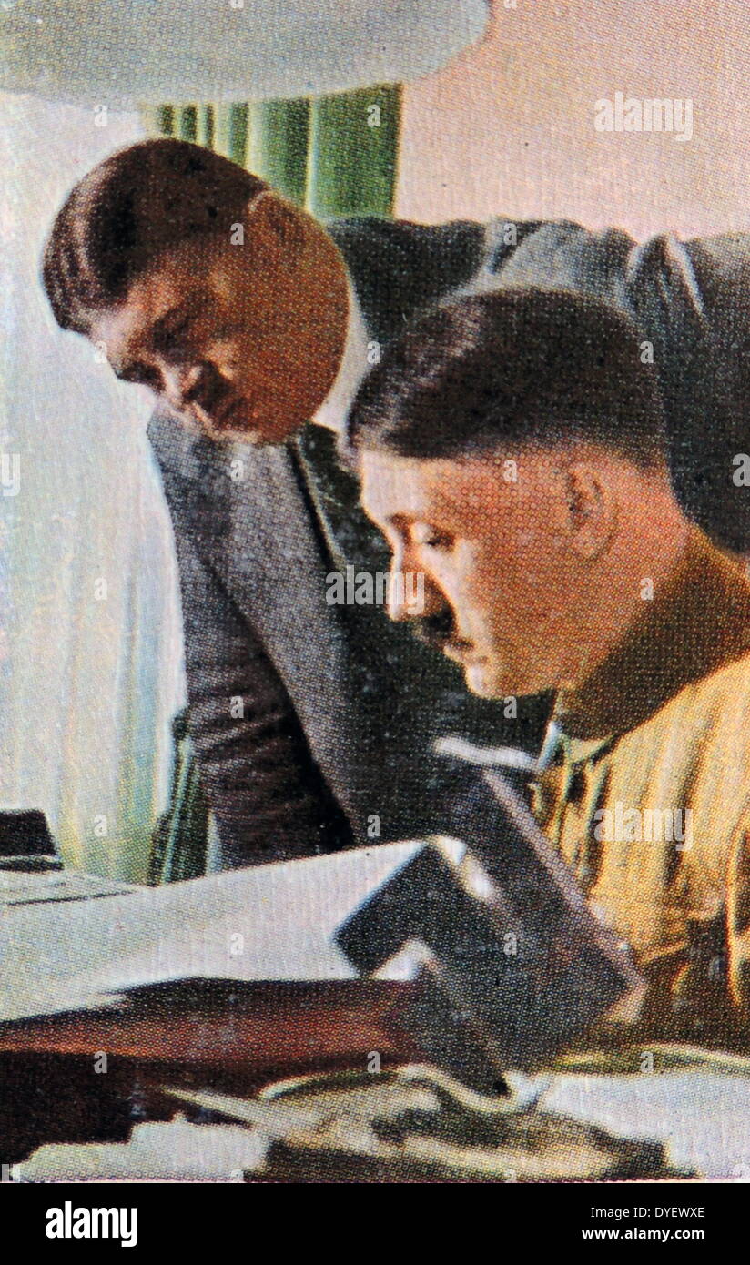 Adolf Hitler confering with SA leader Ernst Roehm 1933 Stock Photo