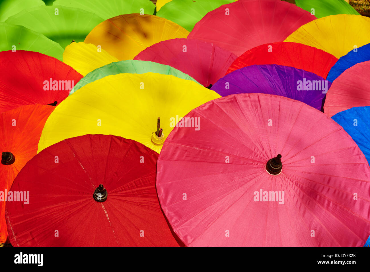 Thailand, Chiang Mai, umbrella at Borsang Handicraft Village Stock Photo