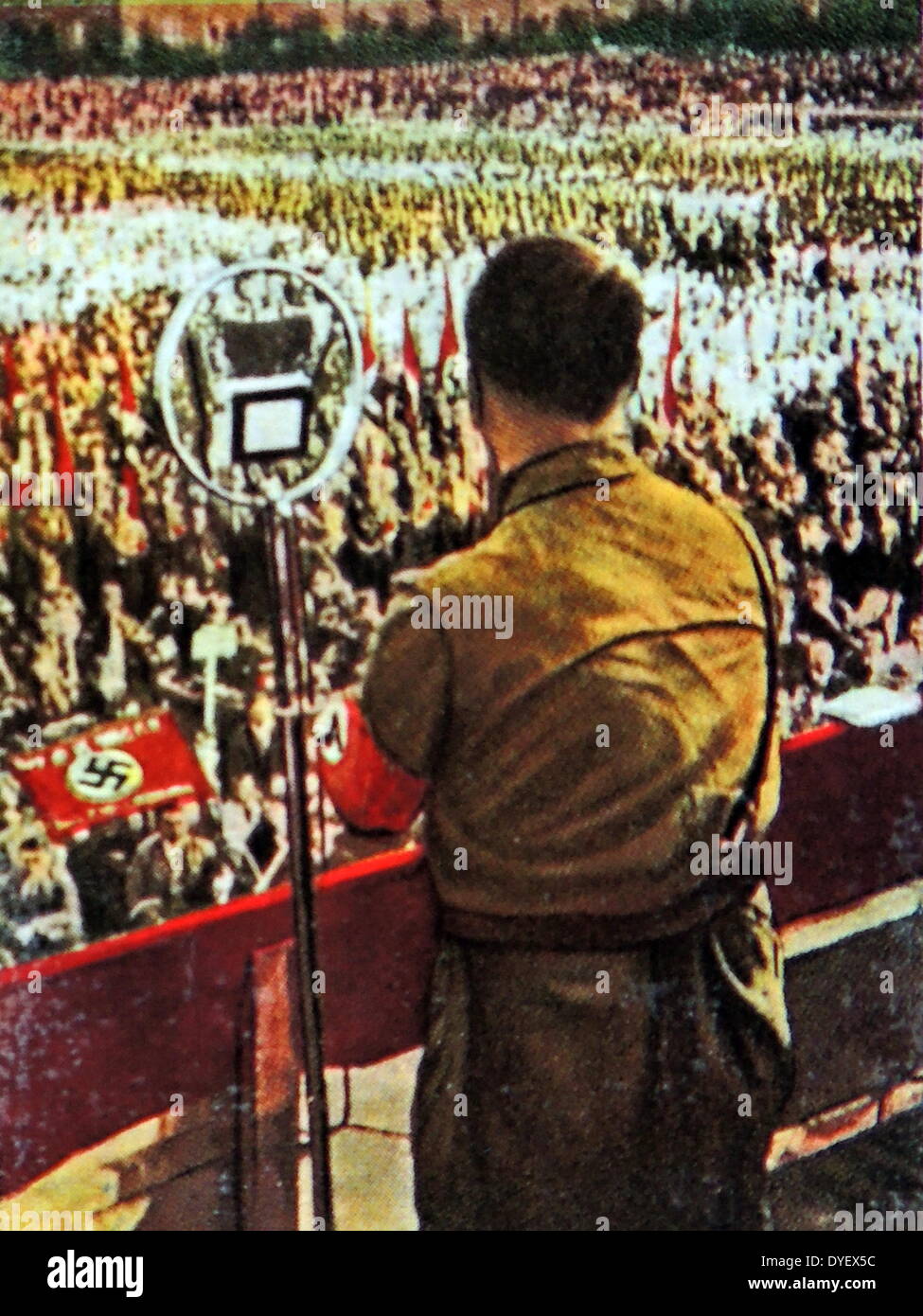 Chancellor adolf hitler addressses a Nazi Rally in Bochum 1933/34 Stock Photo