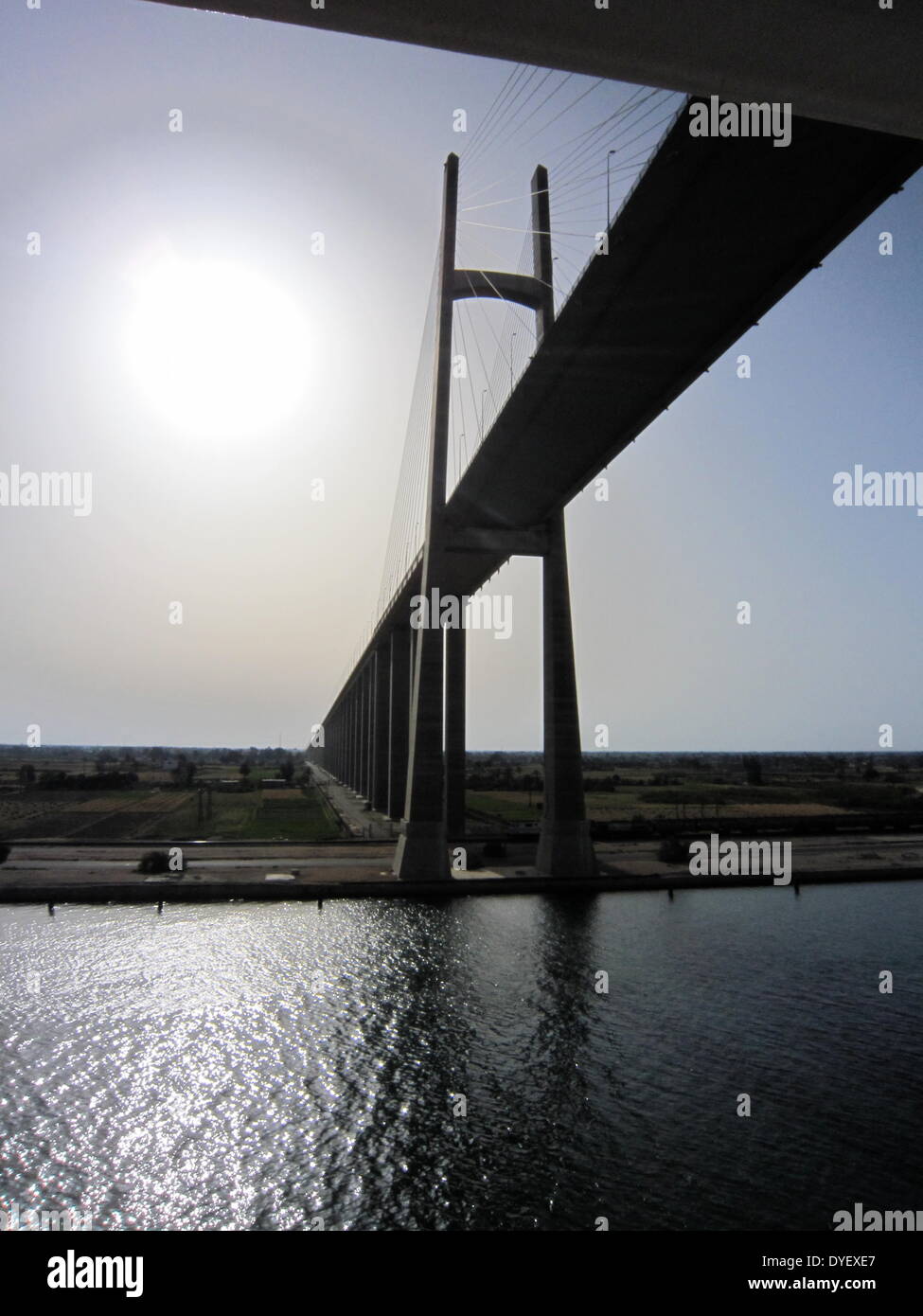 The Suez Canal Bridge, Egypt. Also known as the Shohada 25 January