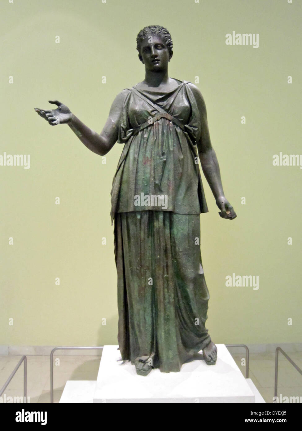 Bronze statue of Artemis, Archaeological Museum, Piraeus, Greece Stock