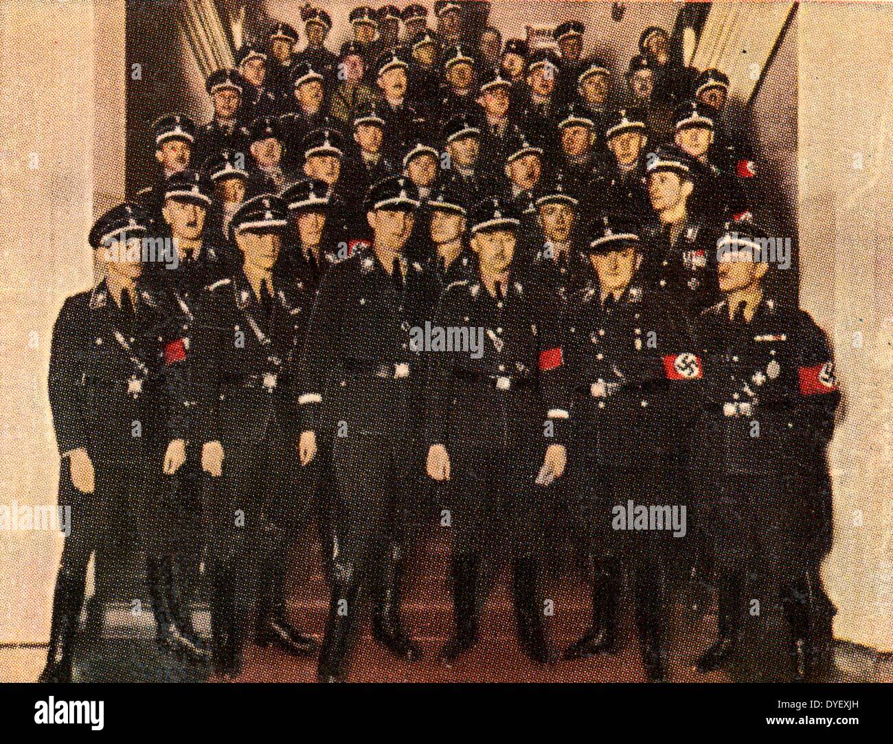 Riechsfuher Heinrich Himmler (front row, centre) with senior SS staff members 1933 Stock Photo