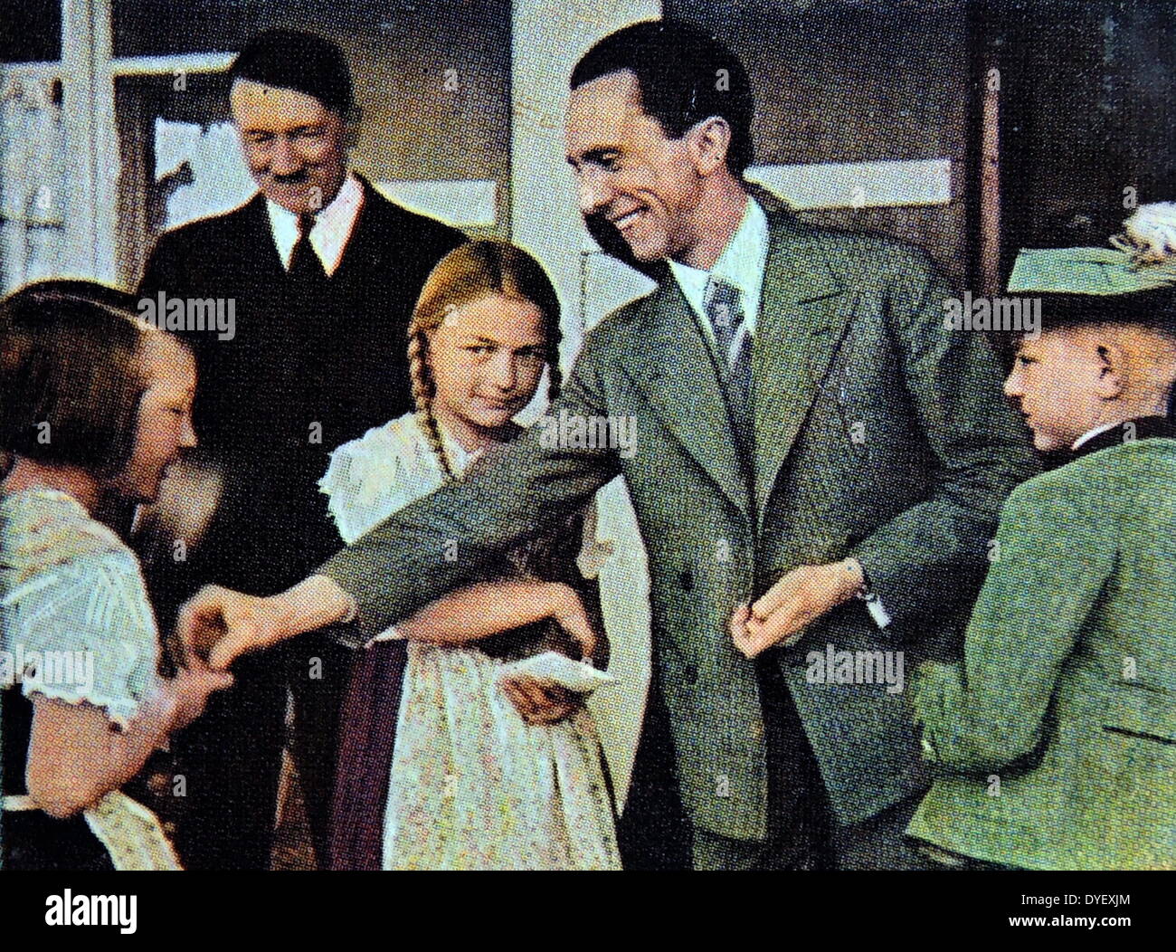 Hitler and josef Goebbels meet local children a Obersalzberg circa 1935 Stock Photo