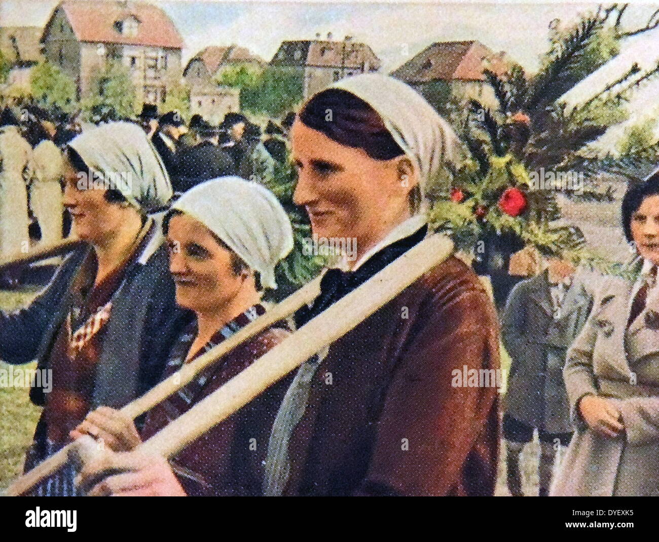Nazi female supporters in a village (German Nazi Party) 1933 Stock Photo