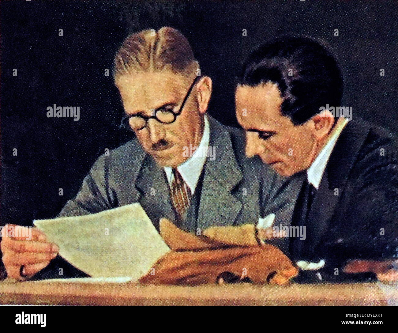 Paul Joseph Goebbels 1897 – 1 May 1945; right with German Vice Chancellor Franz von Pappen Stock Photo