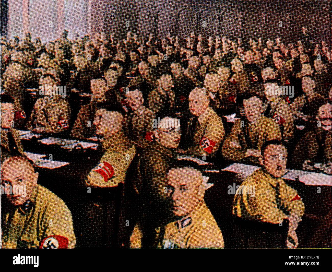 Nazi Party Deputies in the Reichstag (Parliament ) Berlin, Germany 1933 Stock Photo