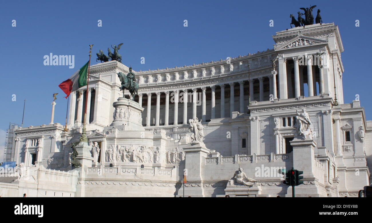 The Capitolini museums, in Rome, Italy. The museums themselves are contained within 3 palazzi as per designs by Michelangelo Buonarroti in 1536, they were then built over a 400 year period. Stock Photo
