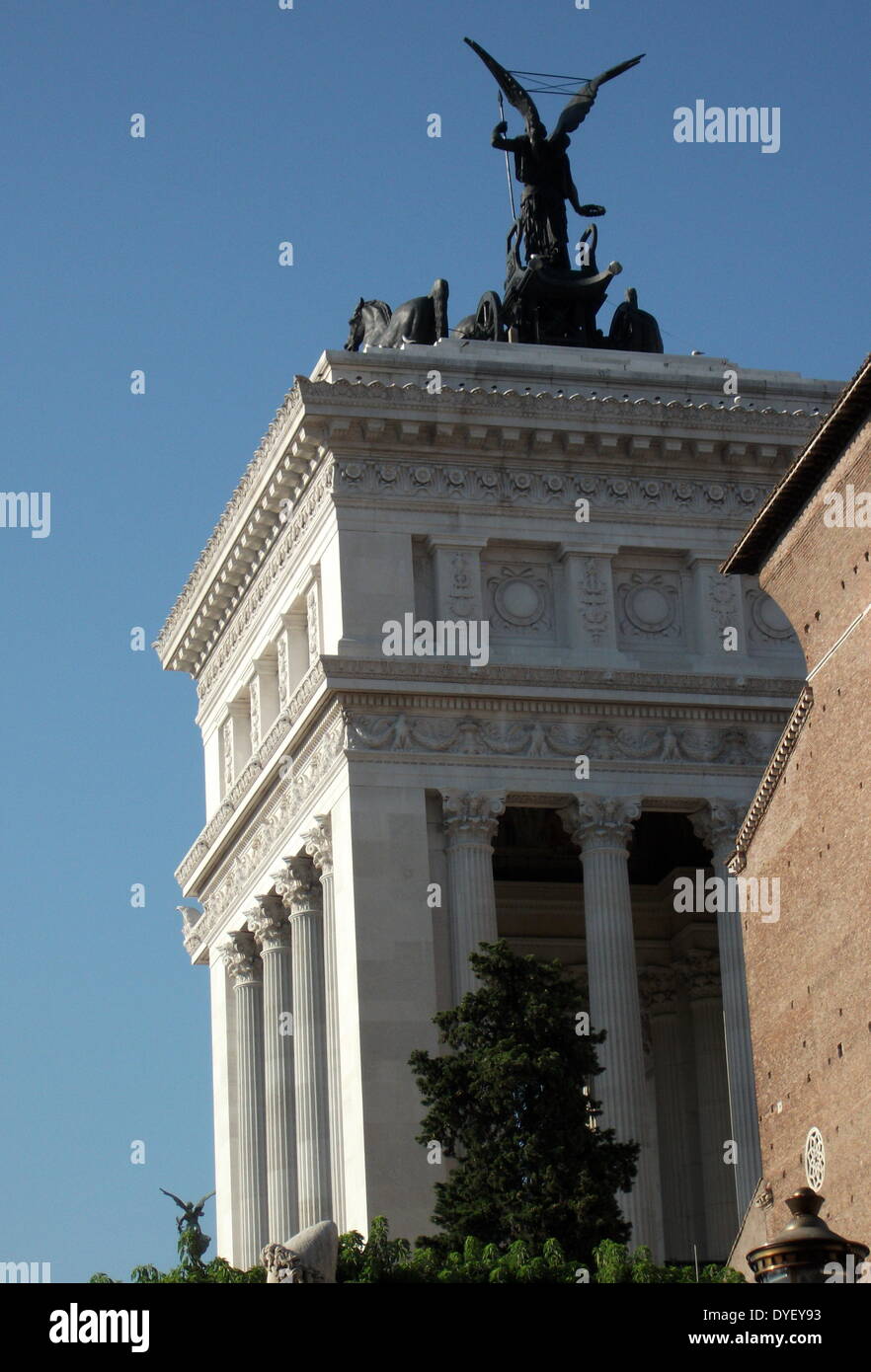 Sculptural detail from the entrance/courtyard to the Capitolini museums, in Rome, Italy. The museums themselves are contained within 3 palazzi as per designs by Michelangelo Buonarroti in 1536, they were then built over a 400 year period. Stock Photo