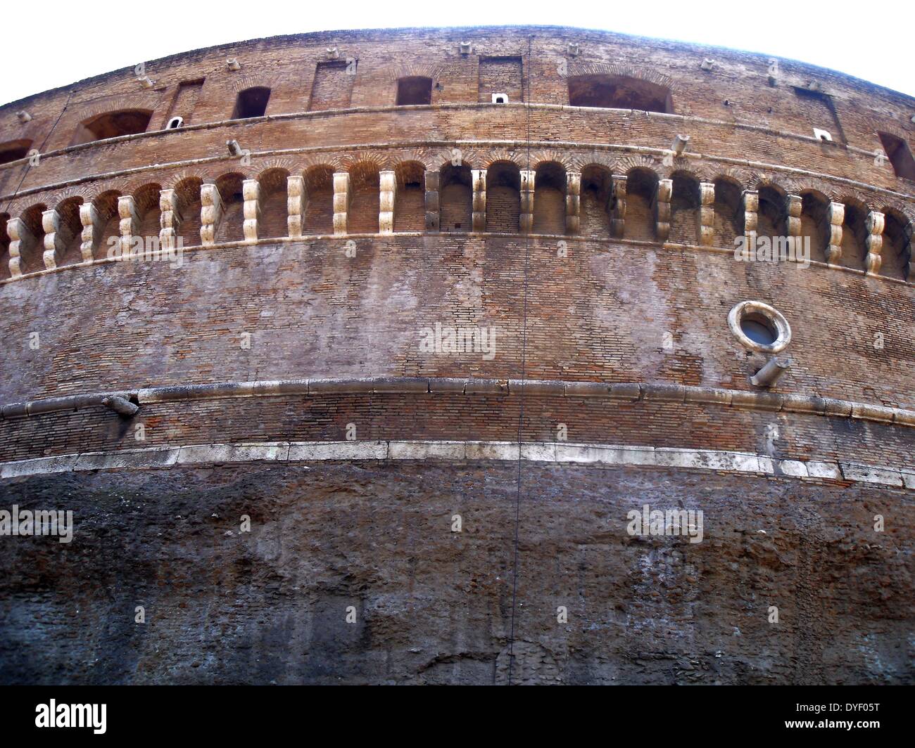 Castle Complicated Rome Architectural detail from the Castel Sant'Angelo, a tall cylindrical ...