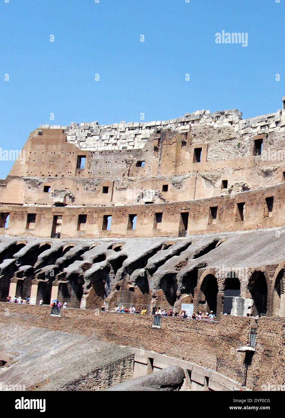 Detail from the Roman Collosseum in Rome, Italy. Stock Photo