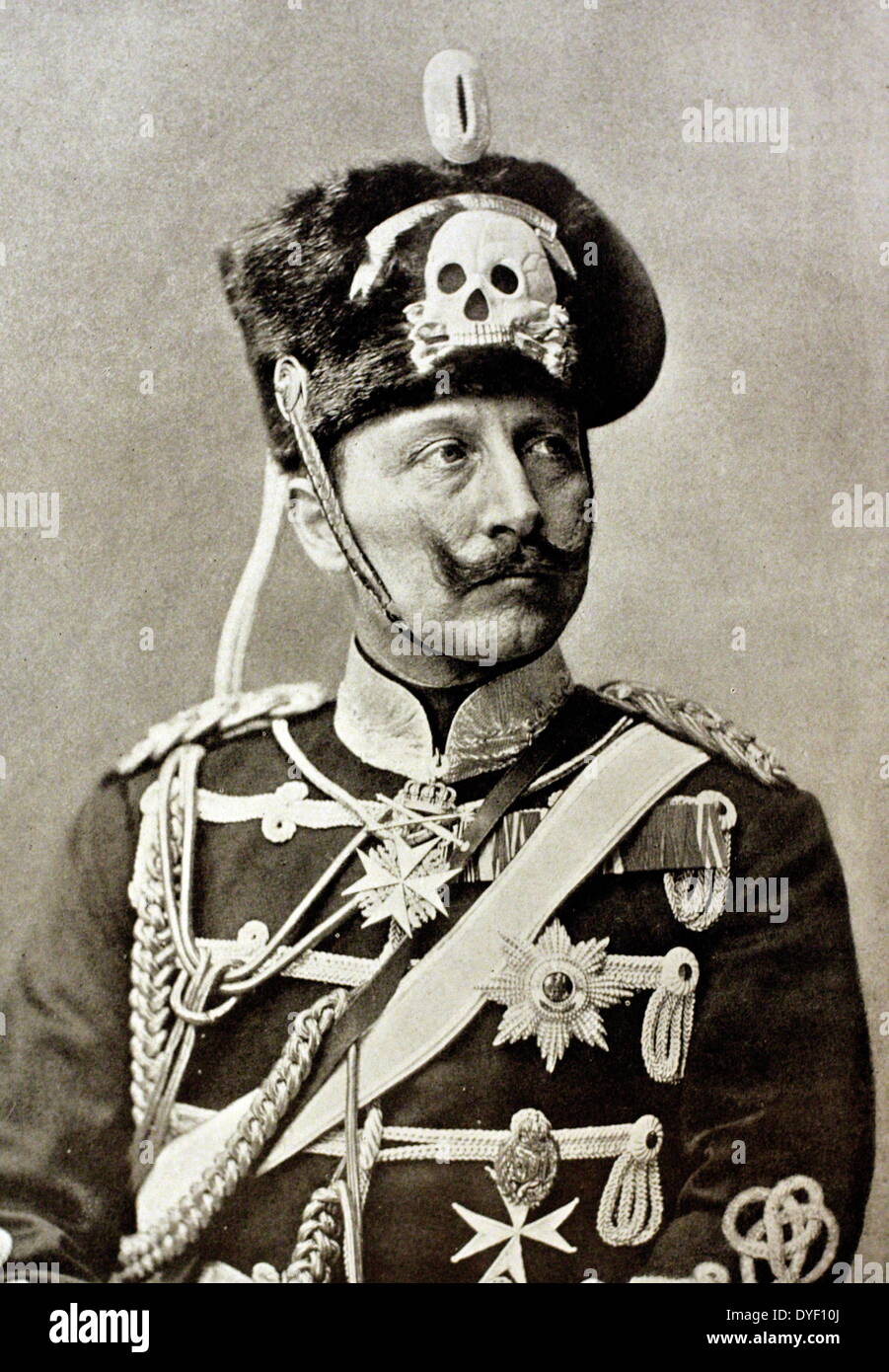 Portrait photograph of Kaiser Wilhelm III, (Frederick William Victor Albert of Prussia). Lived between 1859–1941, and was the last German Emperor and King of Prussia. He ruled the German Empire and the Kingdom of Prussia from June 1888 to November 1918, and was the grandson of the British Queen Victoria. Stock Photo