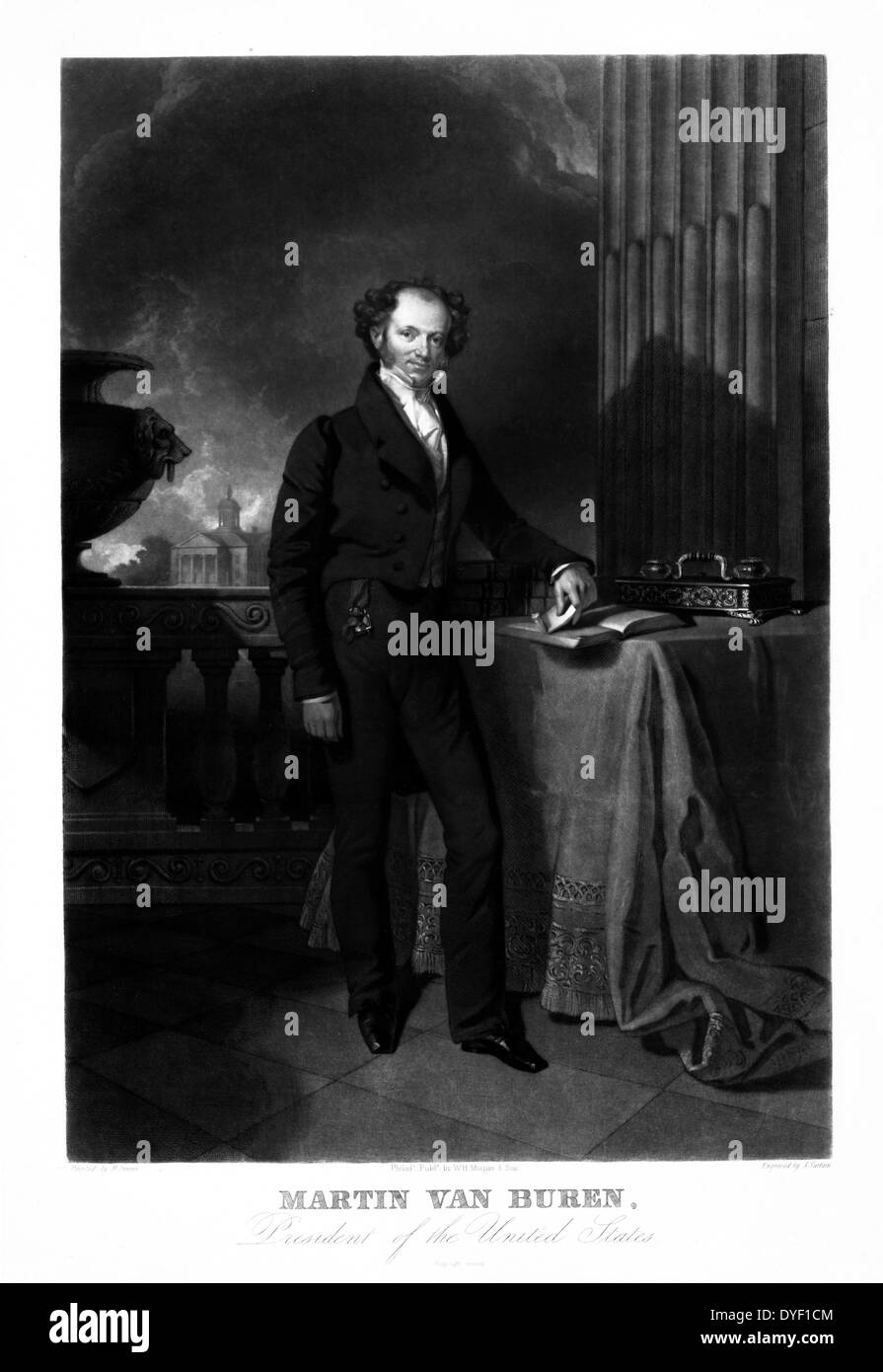 Martin Van Buren, President of the United States by engraver John Sartain 1808-1897 and artist Henry Inman. Circa 1839-1841. Mezzotint print. Stock Photo