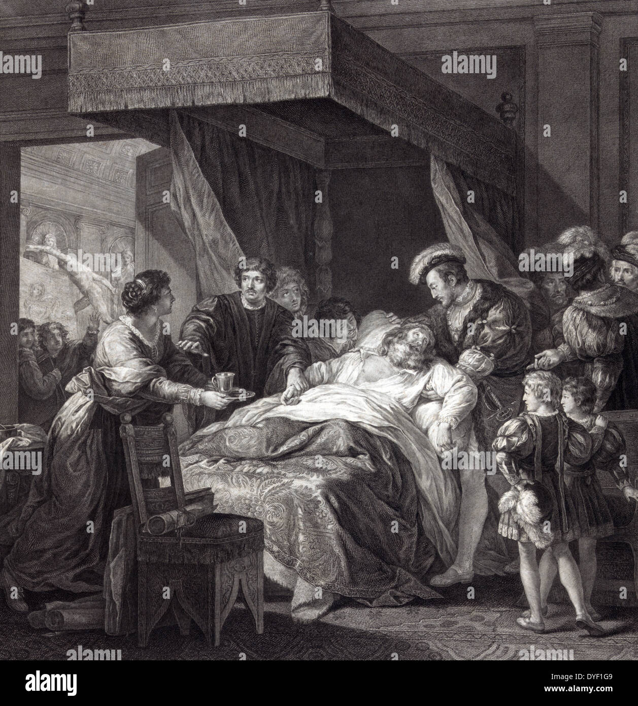 The Death of Leonardo da Vinci in the Arms of Francis I by Francois