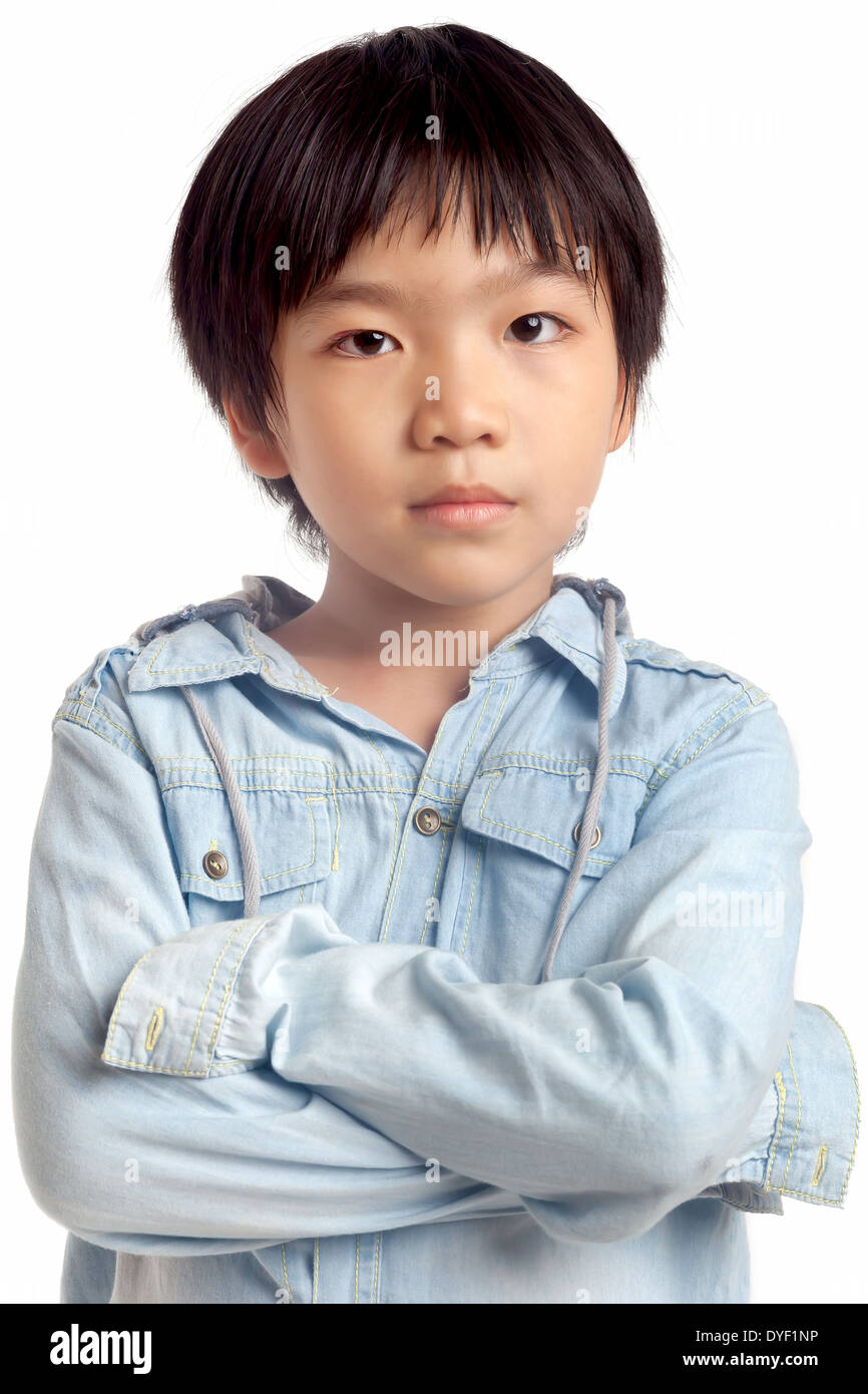 Portrait of young boy isolated on white background Stock Photo - Alamy