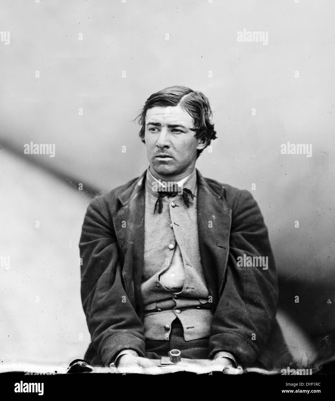David Edgar Herold (June 16, 1842 – July 7, 1865) accomplice of John Wilkes Booth in the assassination of Abraham Lincoln. Stock Photo