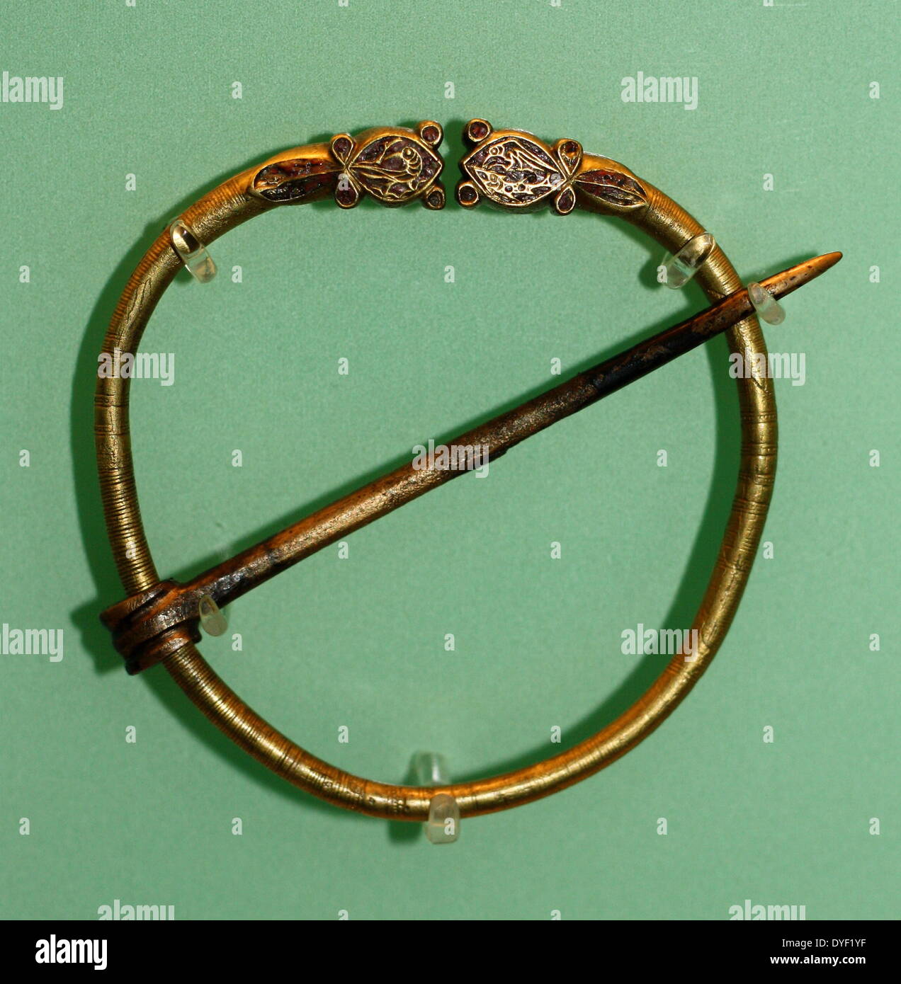 Late Roman brooch thought to have been produced in Ireland. Circa 3-4th century AD Stock Photo