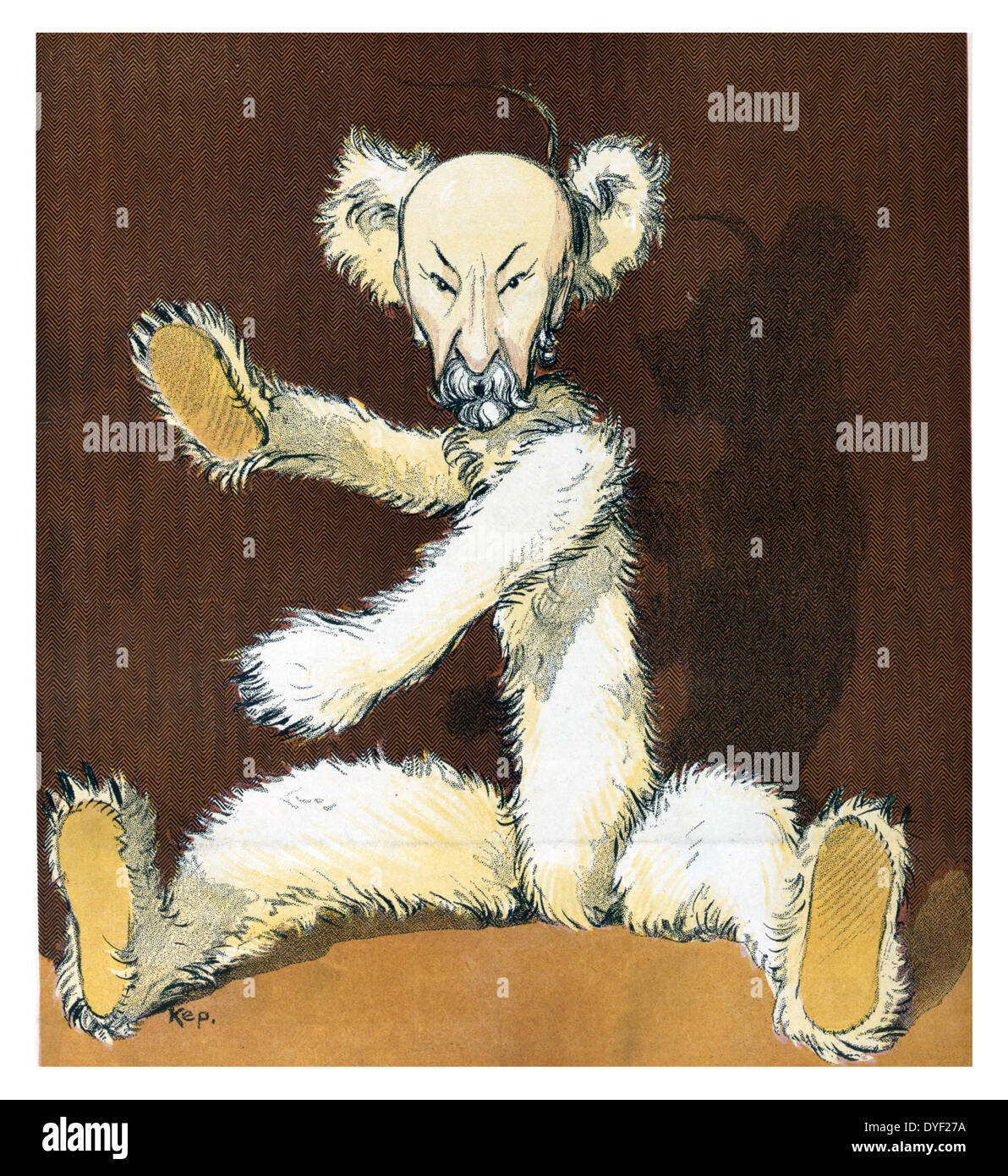 The Charlie bear by Udo Keppler, 1872-1956, artist. 1907. Illustration shows Charles W. Fairbanks as a teddy bear. Stock Photo