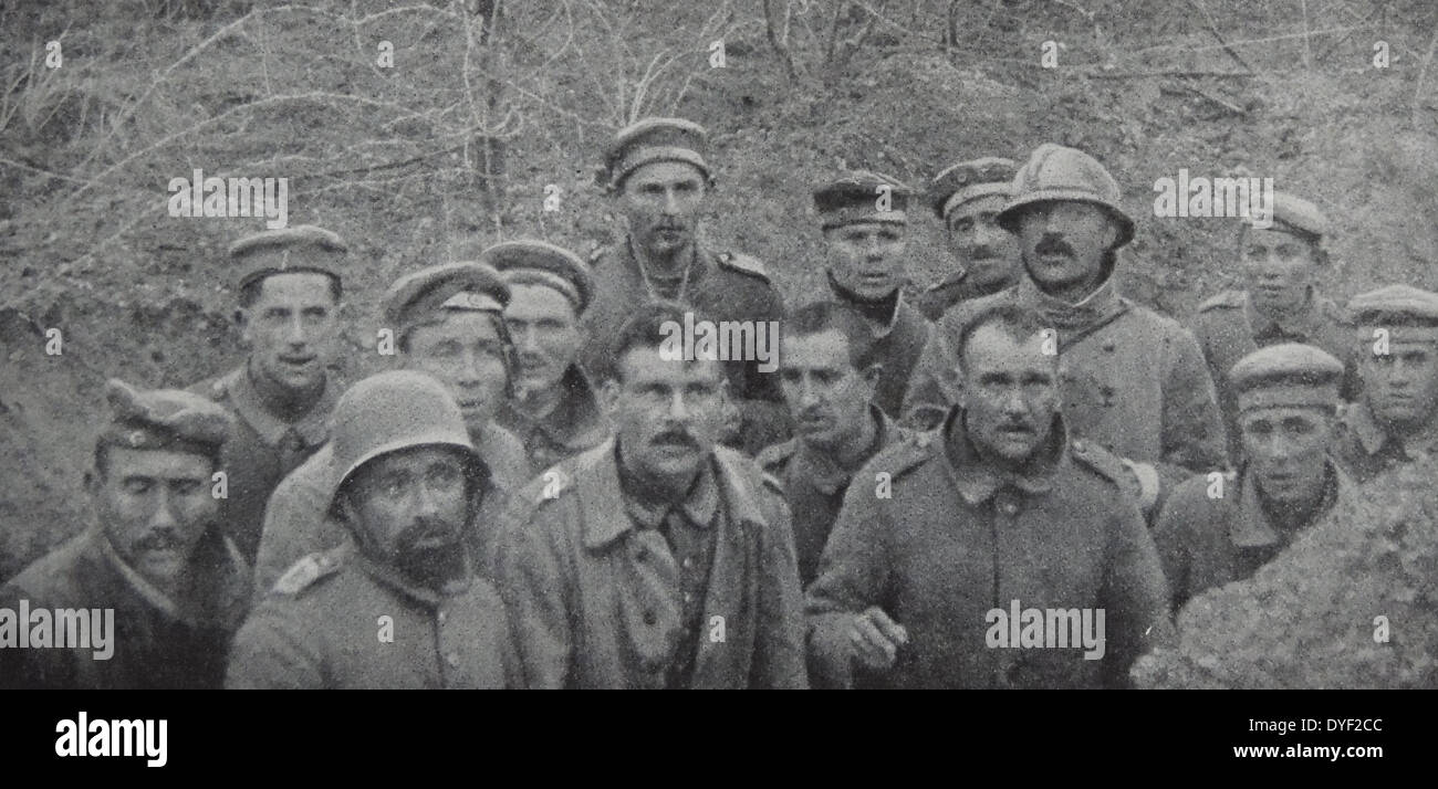 German prisoners of war captured west of the town of Reims. Stock Photo