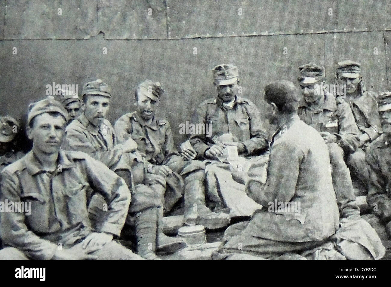 Austrian prisoners of war captured by the French army during world war One 1917 Stock Photo