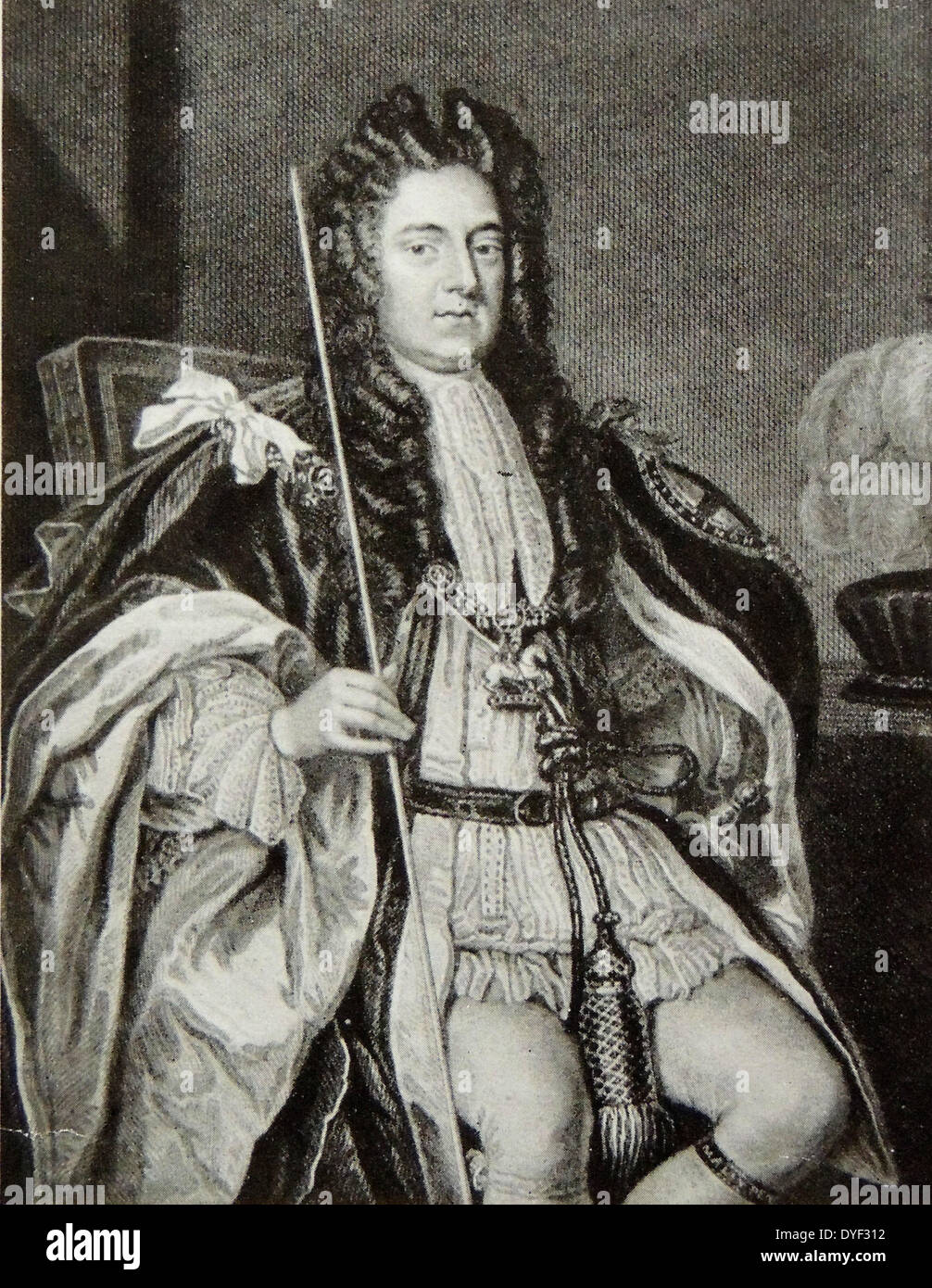 Sidney Godolphin - 1st Earl of Godolphin (1645-1712) Date 1712 engraving after Sir Godfrey Kneller (1646-1723) Stock Photo