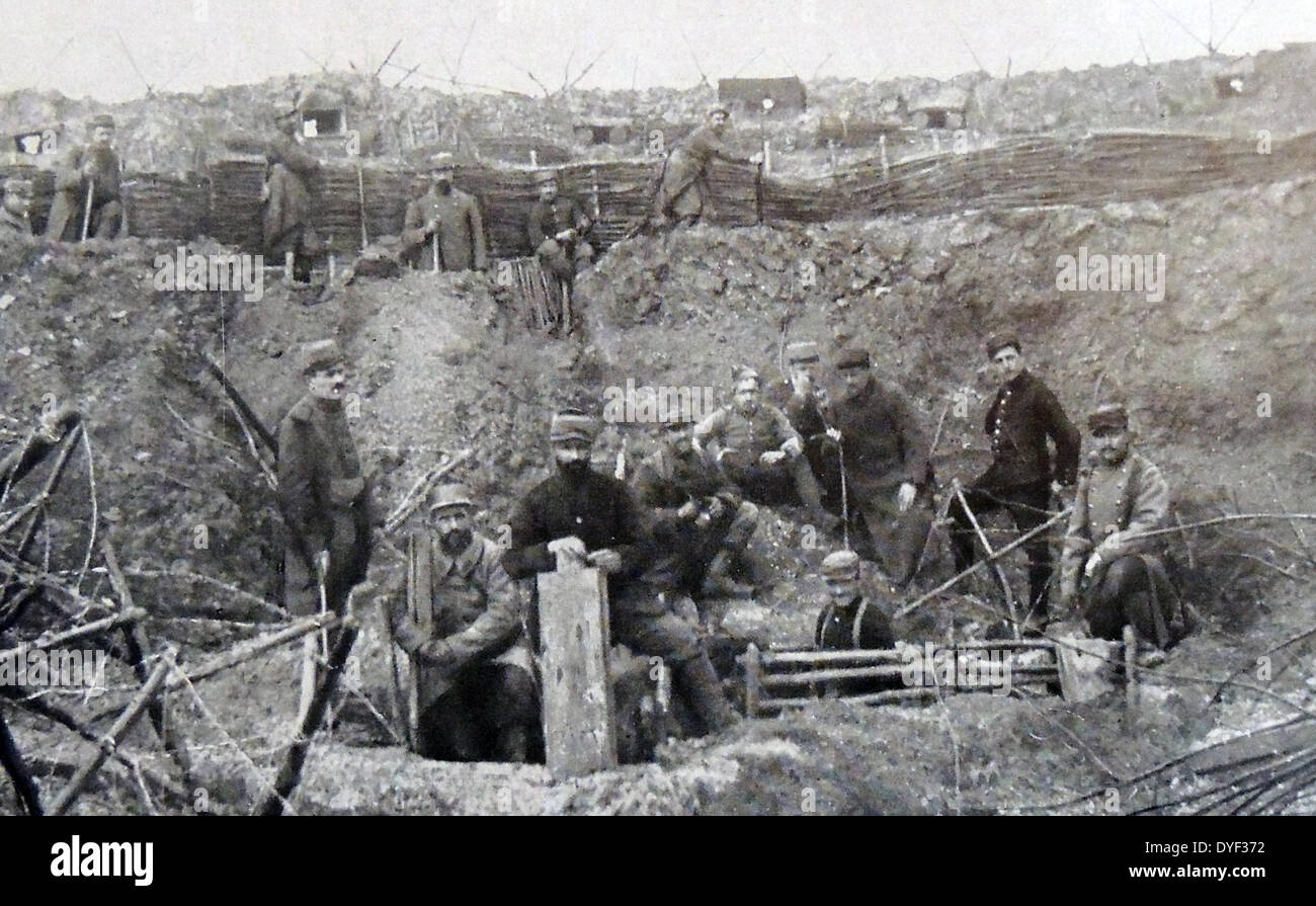 French field position in world war one 1915; Stock Photo