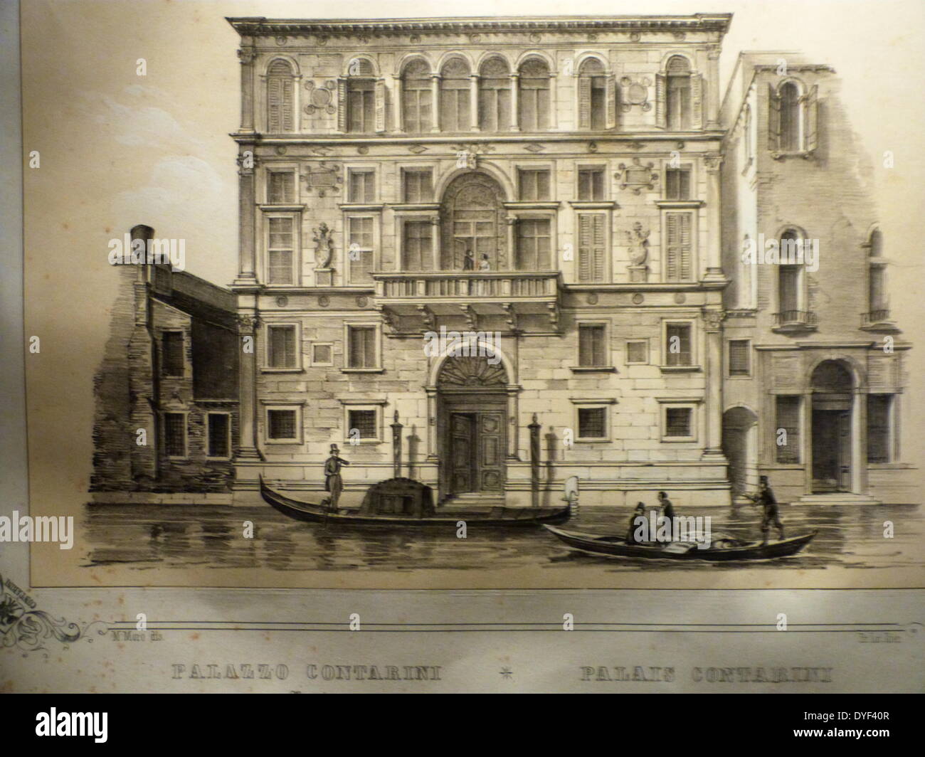 Illustration of the Palazzo Contarini. Stock Photo