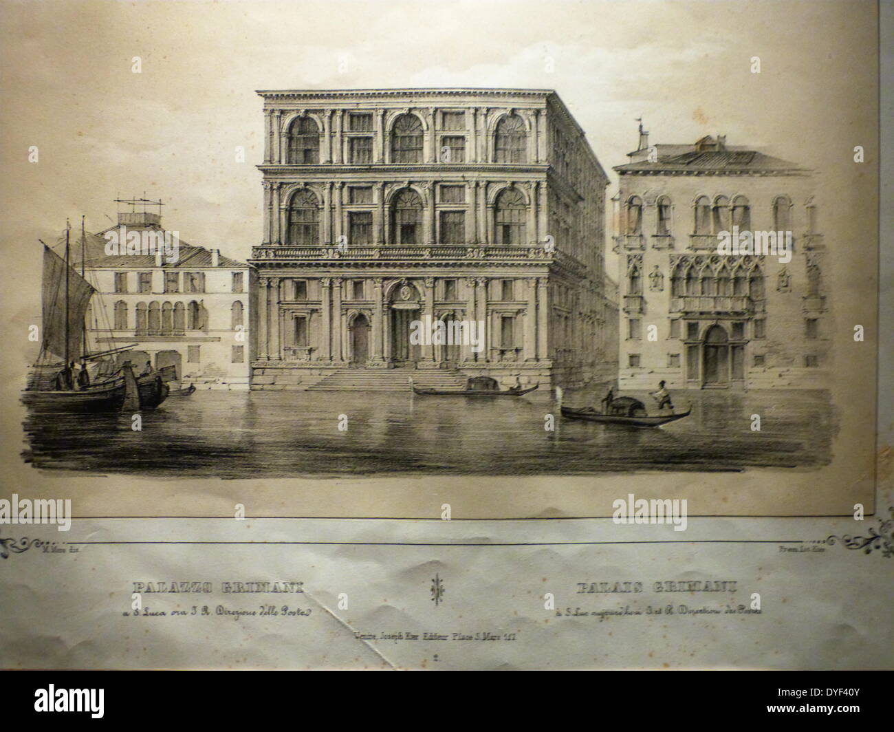 Illustration of the Palazzo Grimani. Stock Photo