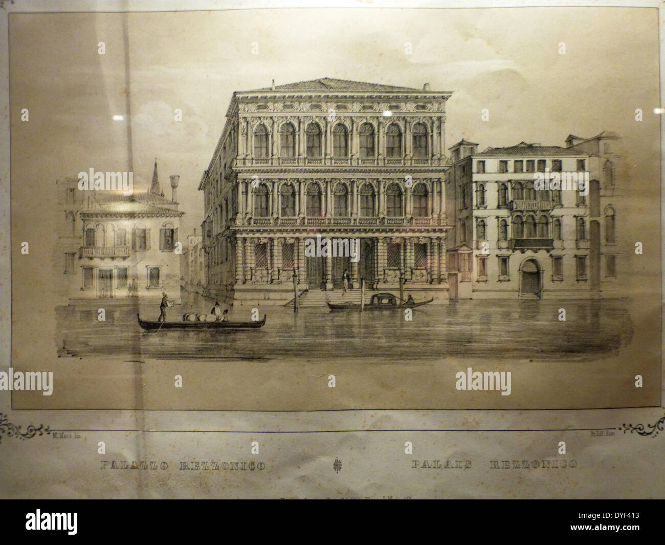Illustration of The Palazzo Rezzonico. Stock Photo