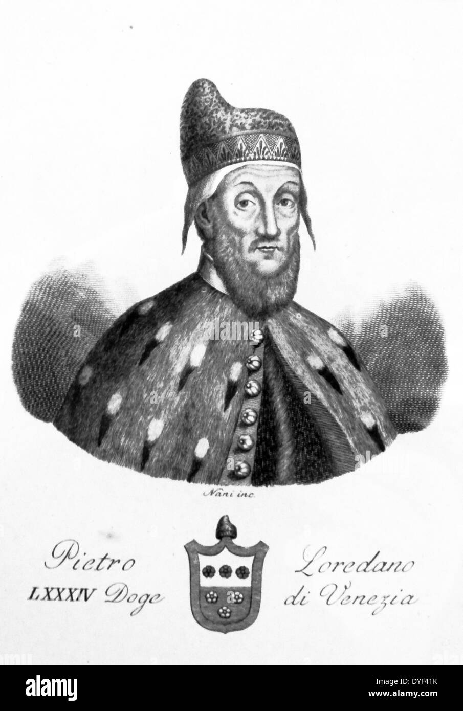 Portrait of Pietro Loredano. Stock Photo