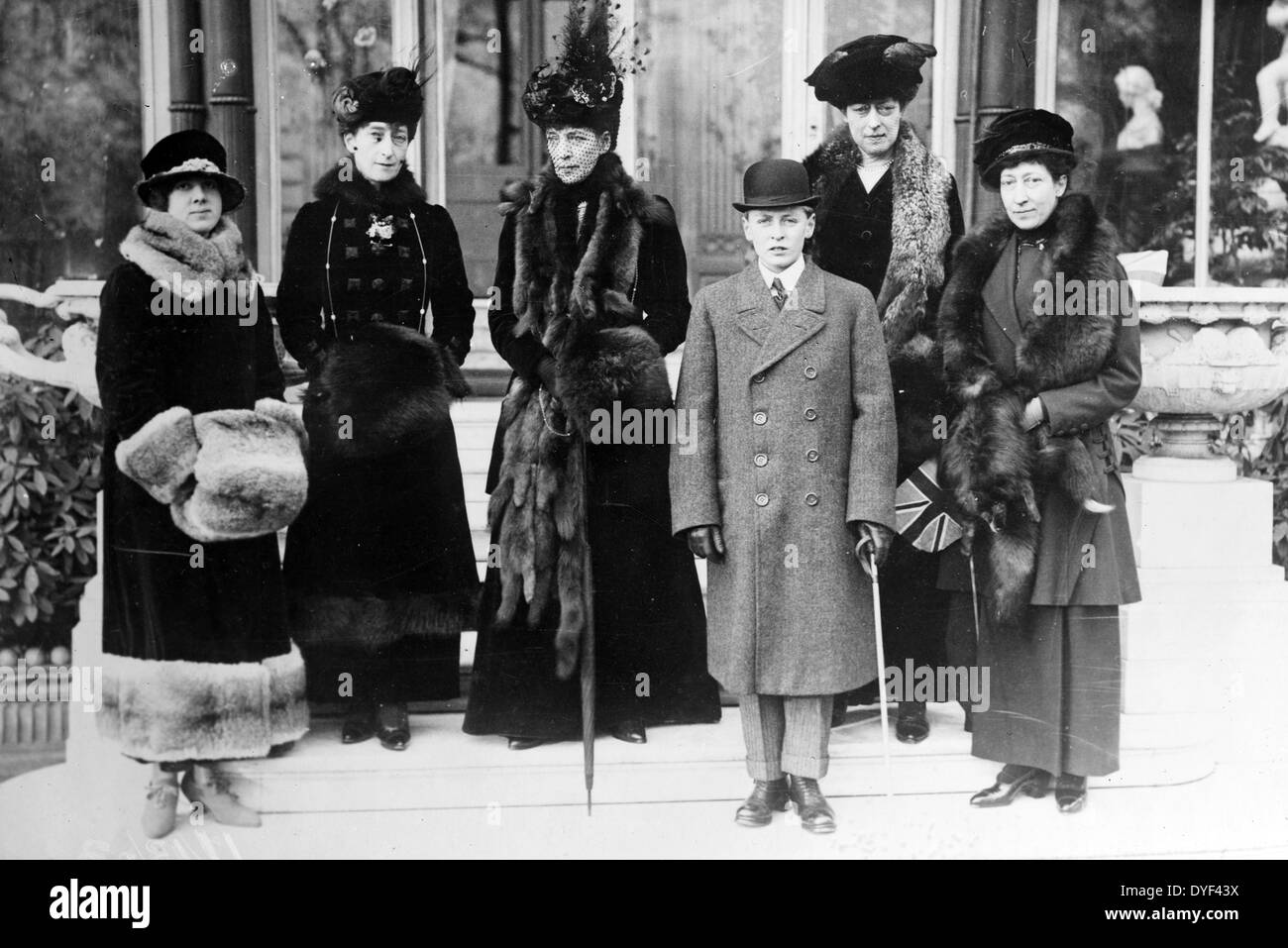 Maude of Fife, Queen Maude, Alexandra, Olaf of Norway, Victoria, Princess Royal. Stock Photo