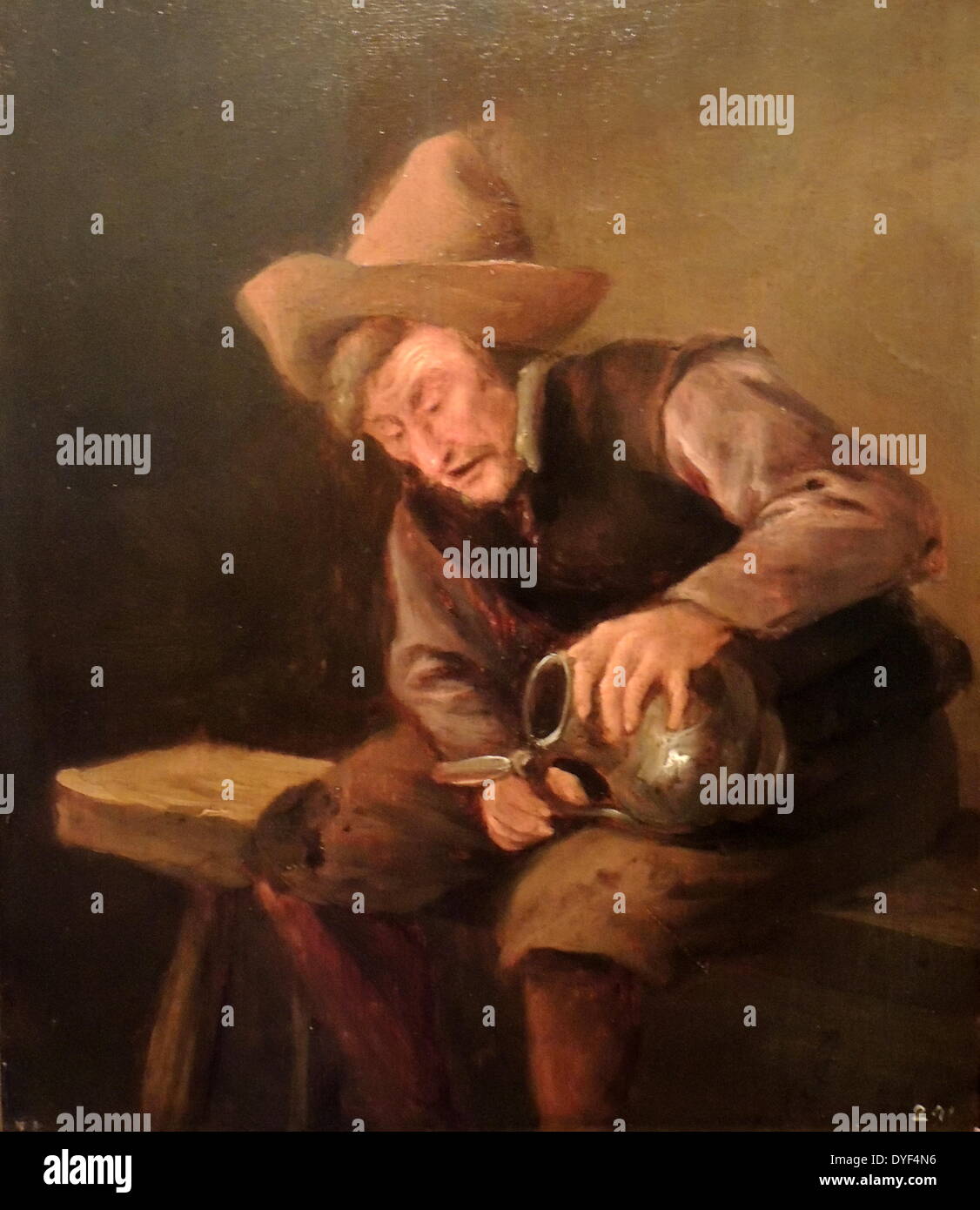 Painting called 'The Sense of Smell' 1646. Jan Steen Leyden Stock Photo