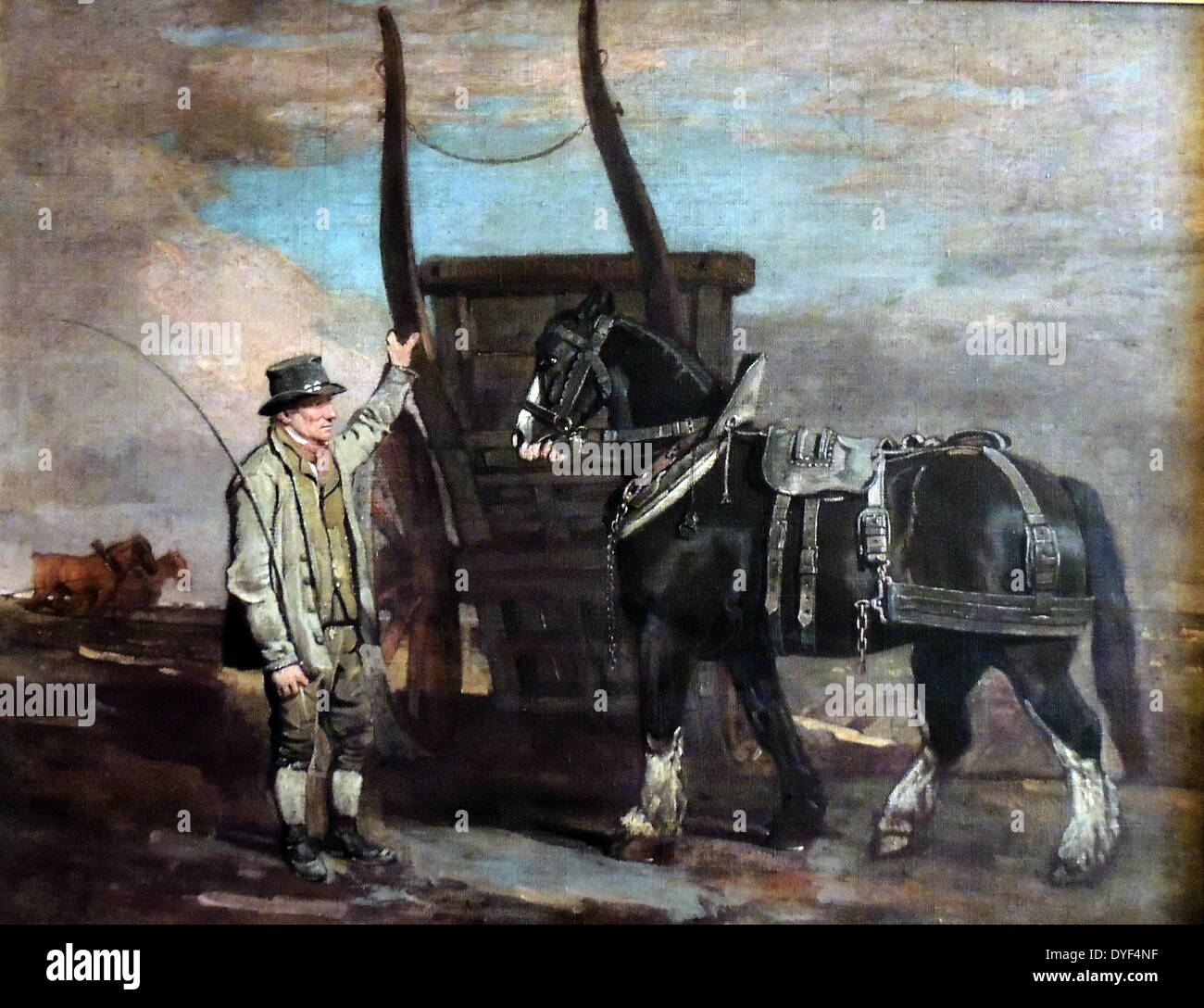 Painting called "A Farmer with a Horse and Cart" painted by the English artist Benjamin Marshall
