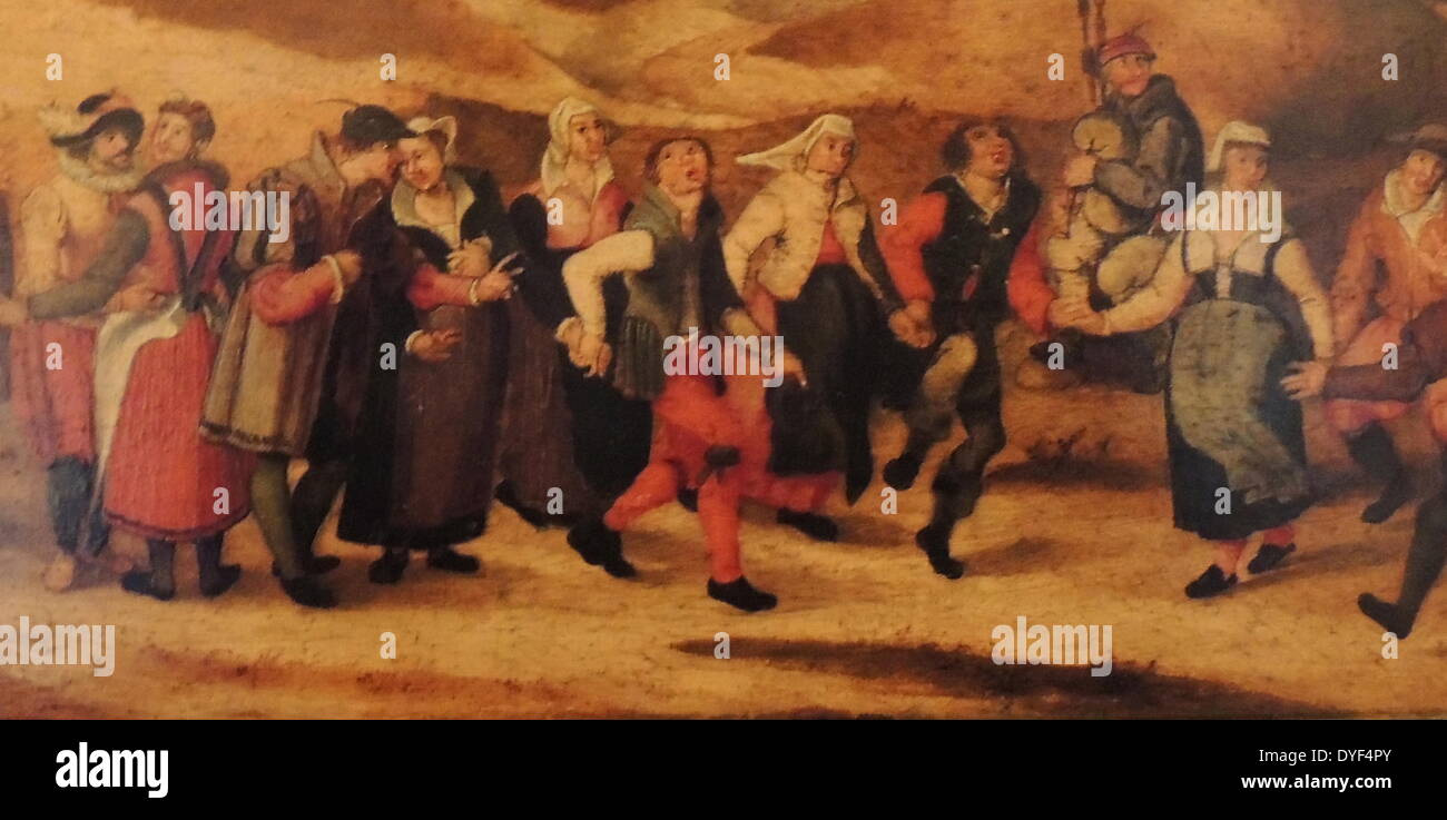 Painting called 'Peasants Dancing' 1614. Abel Grimmer Stock Photo