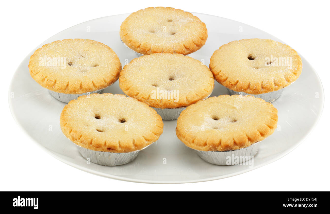 A PLATE OF MINCE PIES IN LITTLE SILVER FOIL CASES Stock Photo - Alamy