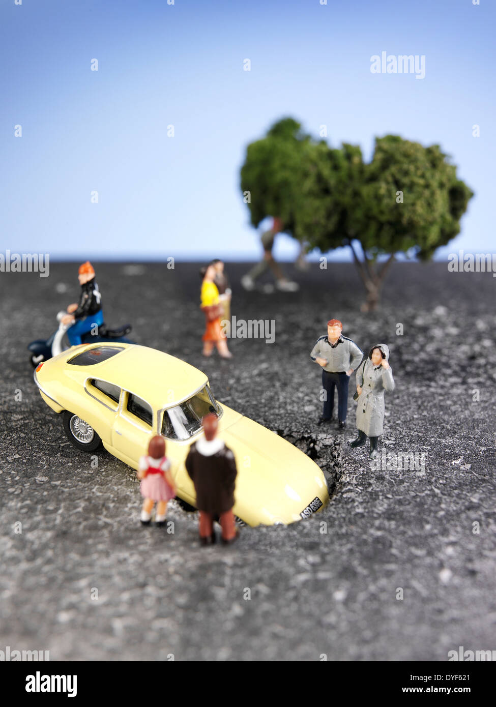 A model car crash scene Stock Photo Alamy