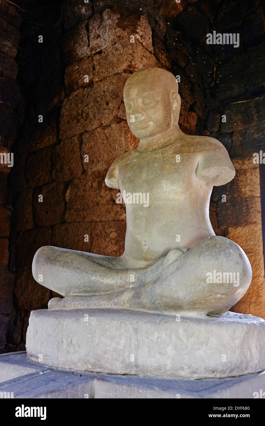 Thailand, Ratchasima province, Phimai Khmer temple, Jayavarman VII statue Stock Photo