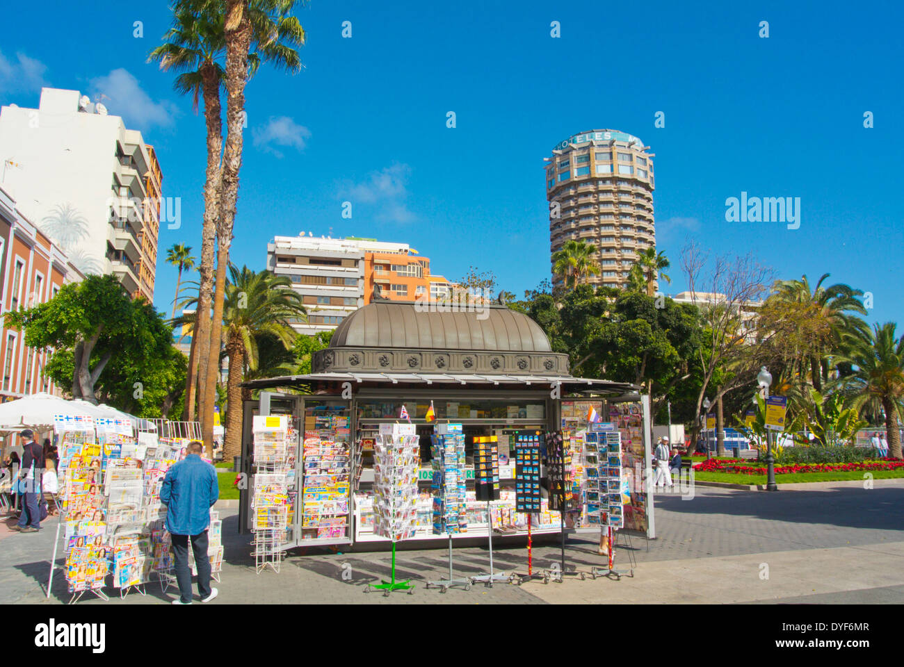 Newsagents kiosk, Parque Santa Catalina park square, Las Palmas de Gran Canaria, Canary Islands, Spain, Europe Stock Photo