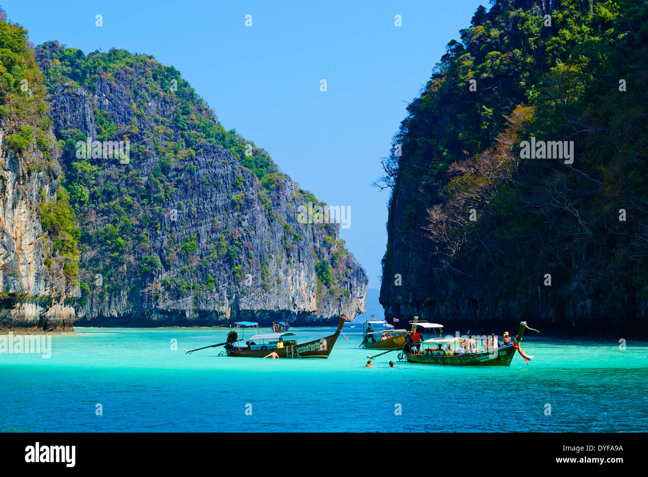 Thailand, Krabi province, Ko Phi Phi Le island, Ao Maya Stock Photo