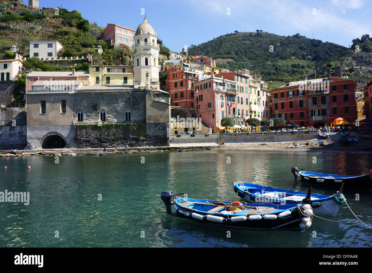 Town Vernazza , Cinque Terre, Unesco Heritage site, Liguria, Italy Stock Photo