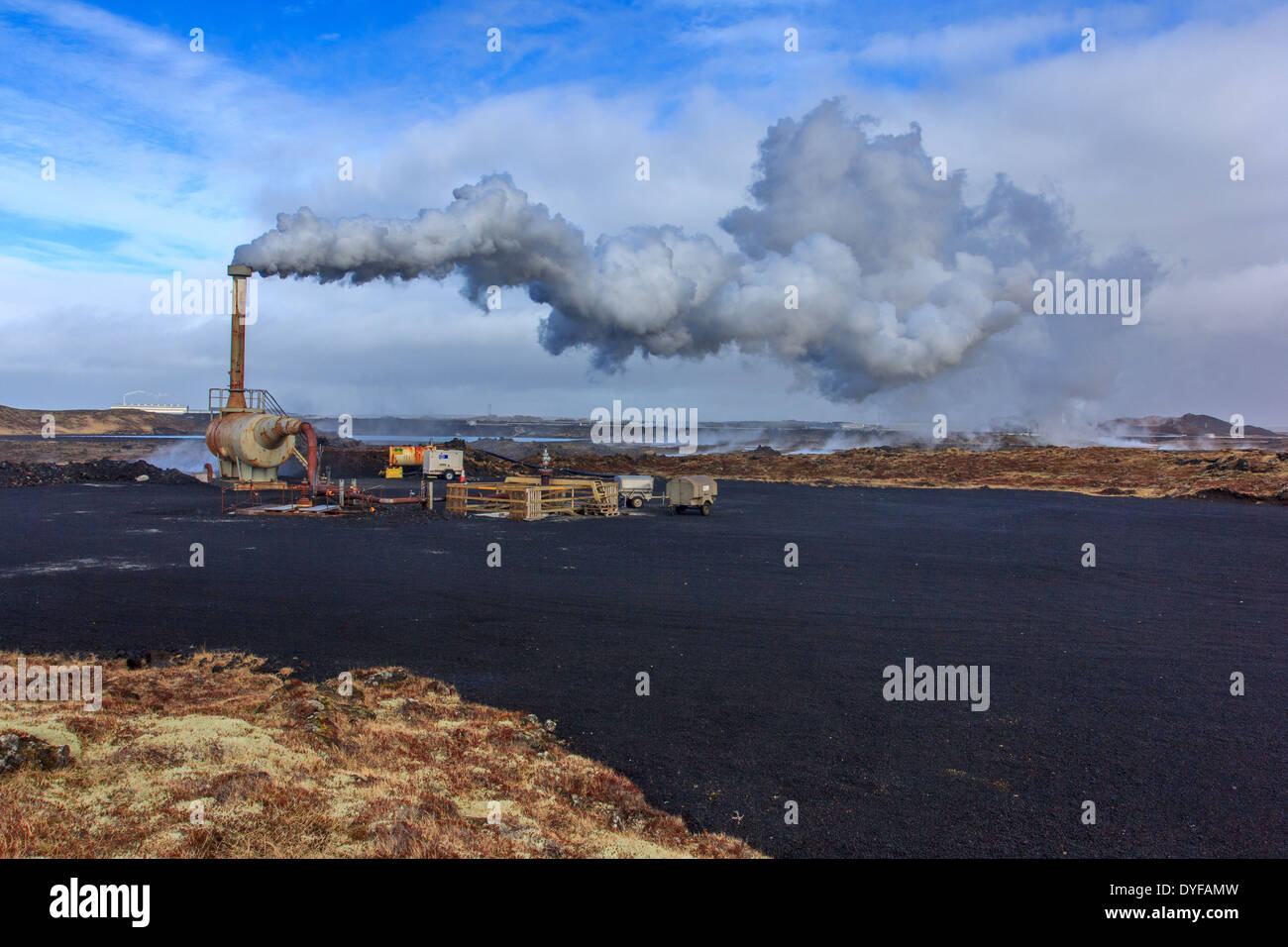 Krisuvik - Kleifarvatn thermal Power Plant Stock Photo