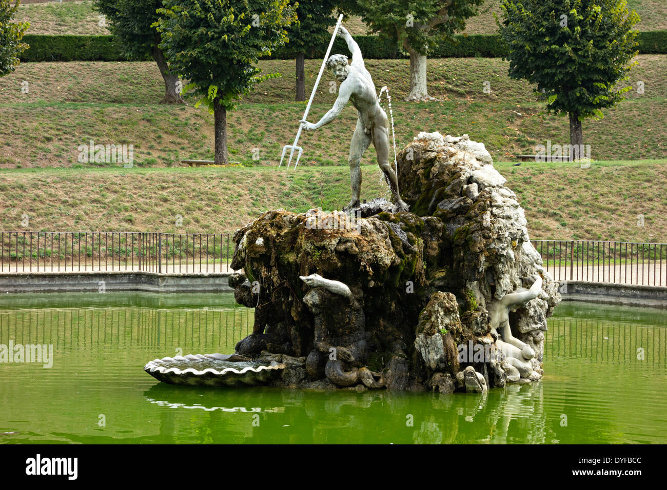 Fountain of Neptune, Boboli Gardens, Florence, Italy Stock Photo