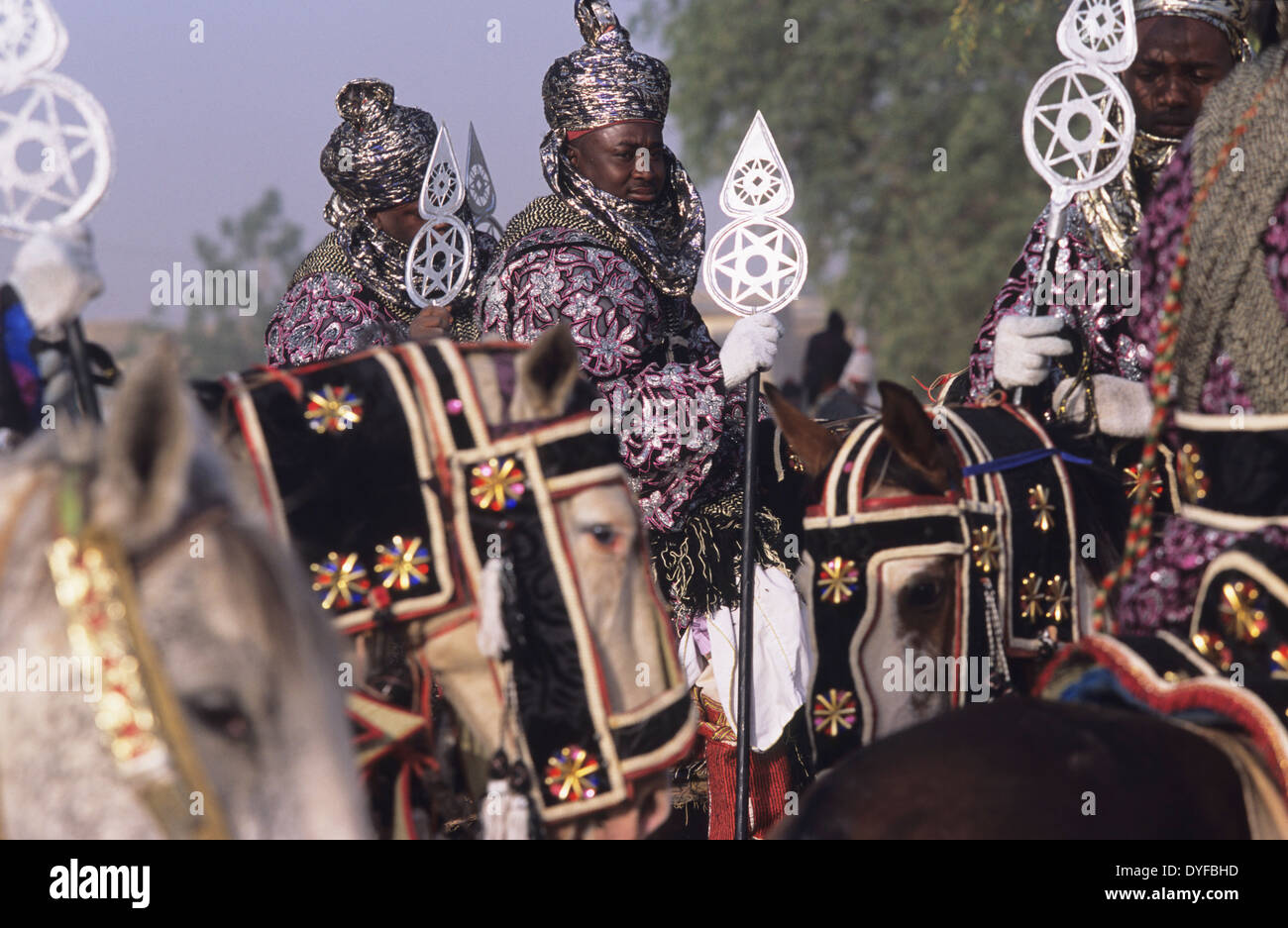 Durbar Fantasia festival. Traditional Husa homage to the Emir of Kano ...