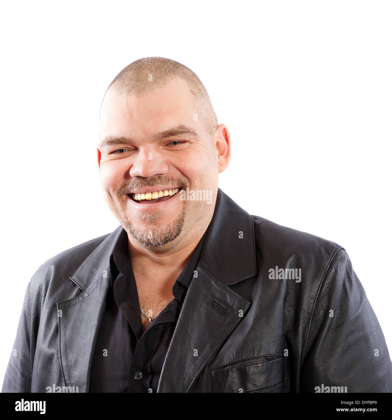 Old man in leather jacket hi-res stock photography and images - Alamy