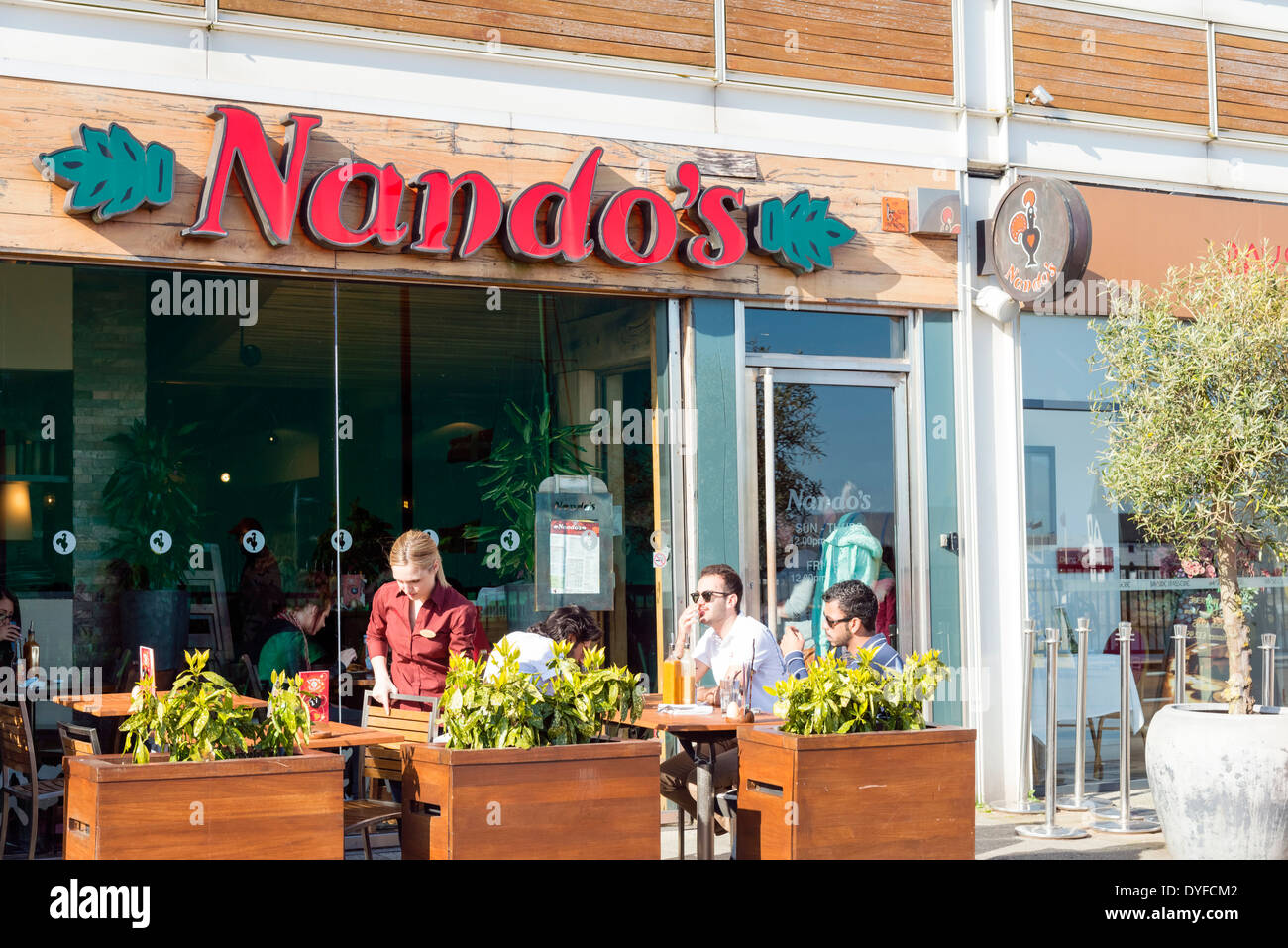 Nando's restaurant in Cardiff, South Wales, UK. Stock Photo