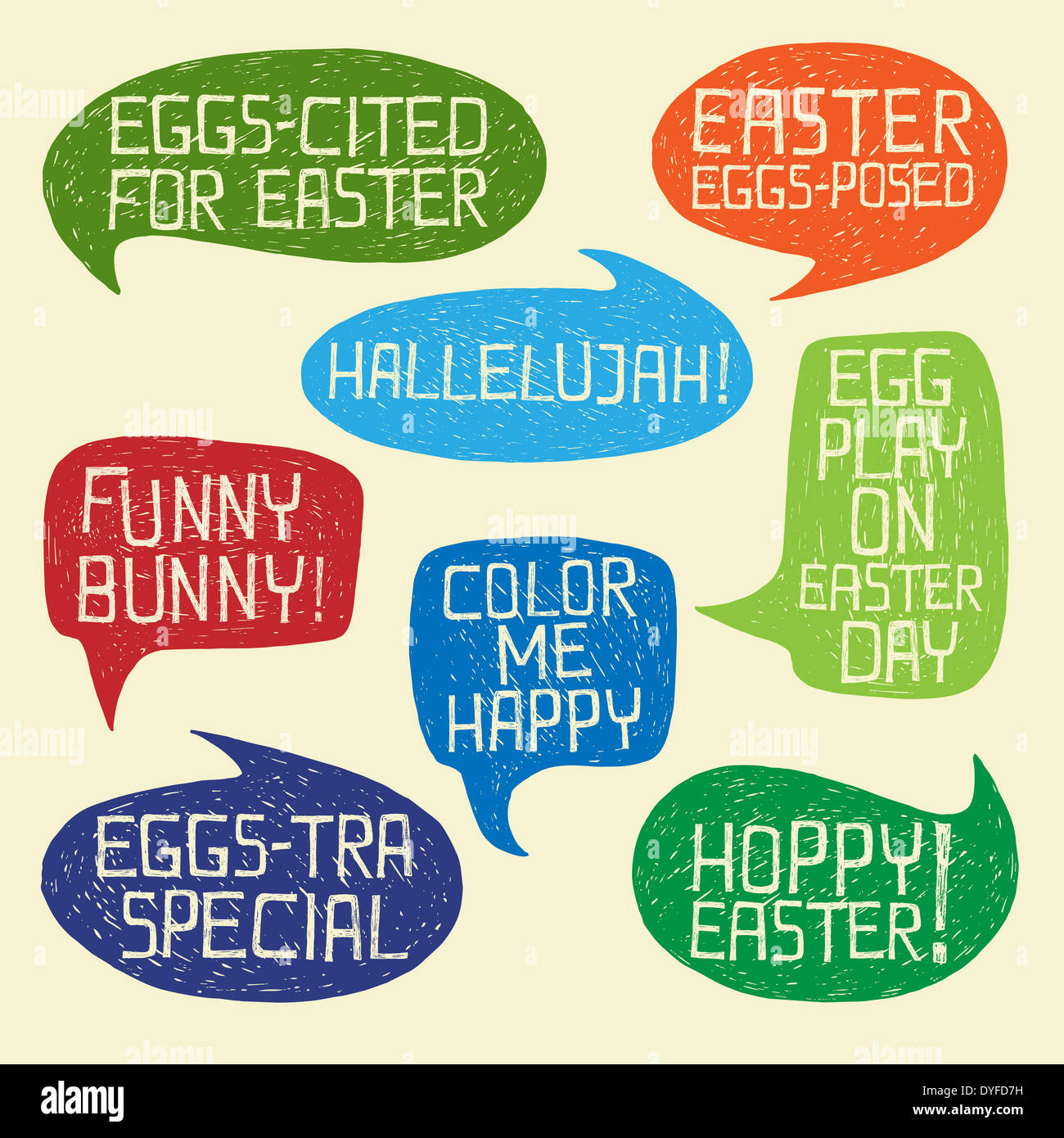 Set of humorous easter quotes illustration with hand drawn in ...