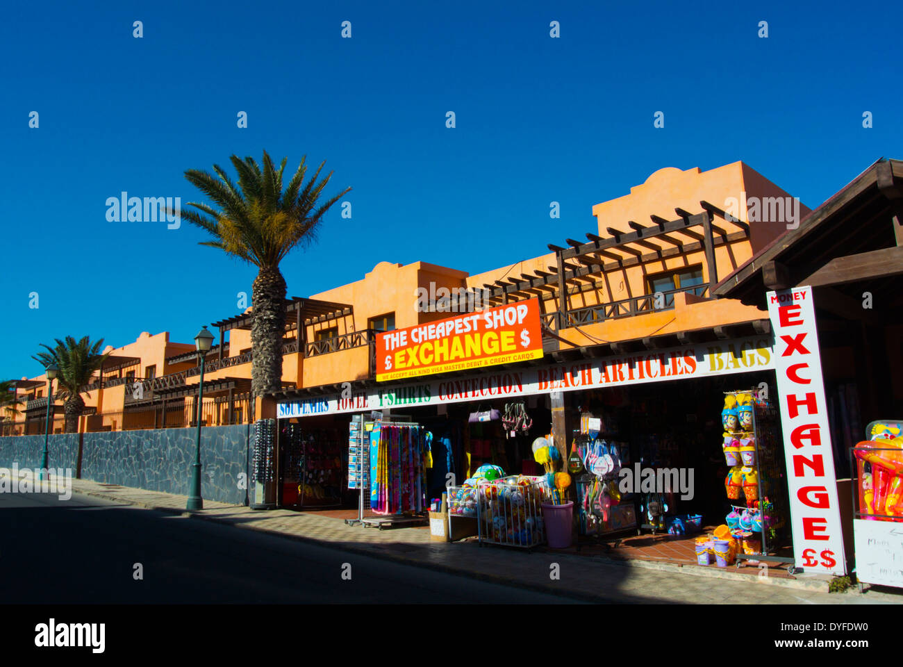 Happy Center, shopping and restaurant complex, Caleta de Fuste,  Fuerteventura, Canary Islands, Spain, Europe Stock Photo