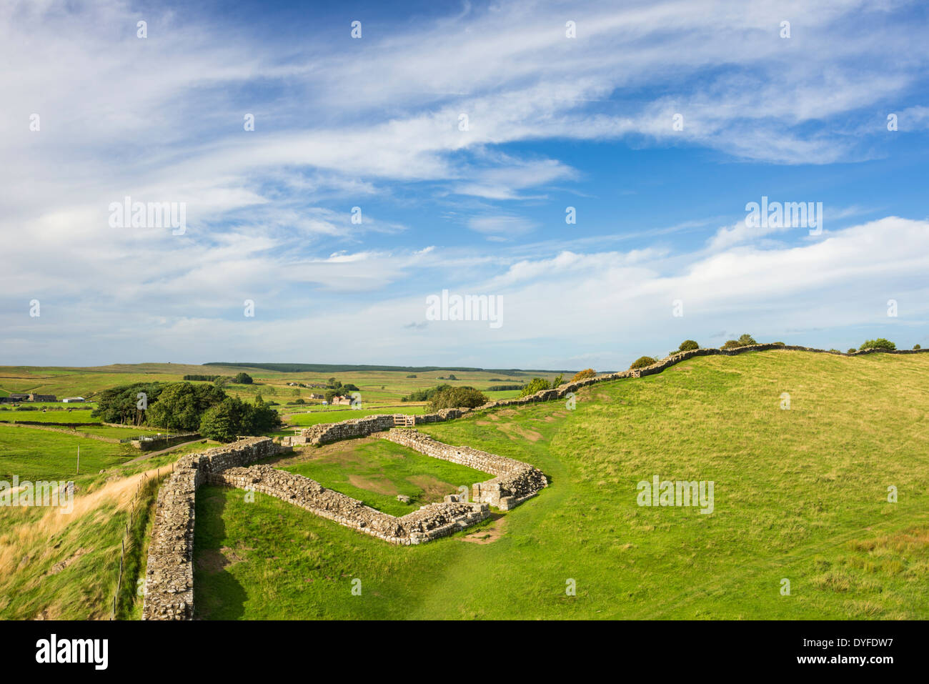Milecastle 42 near Cawfields on Hadrian's Wall in the Northumberland ...